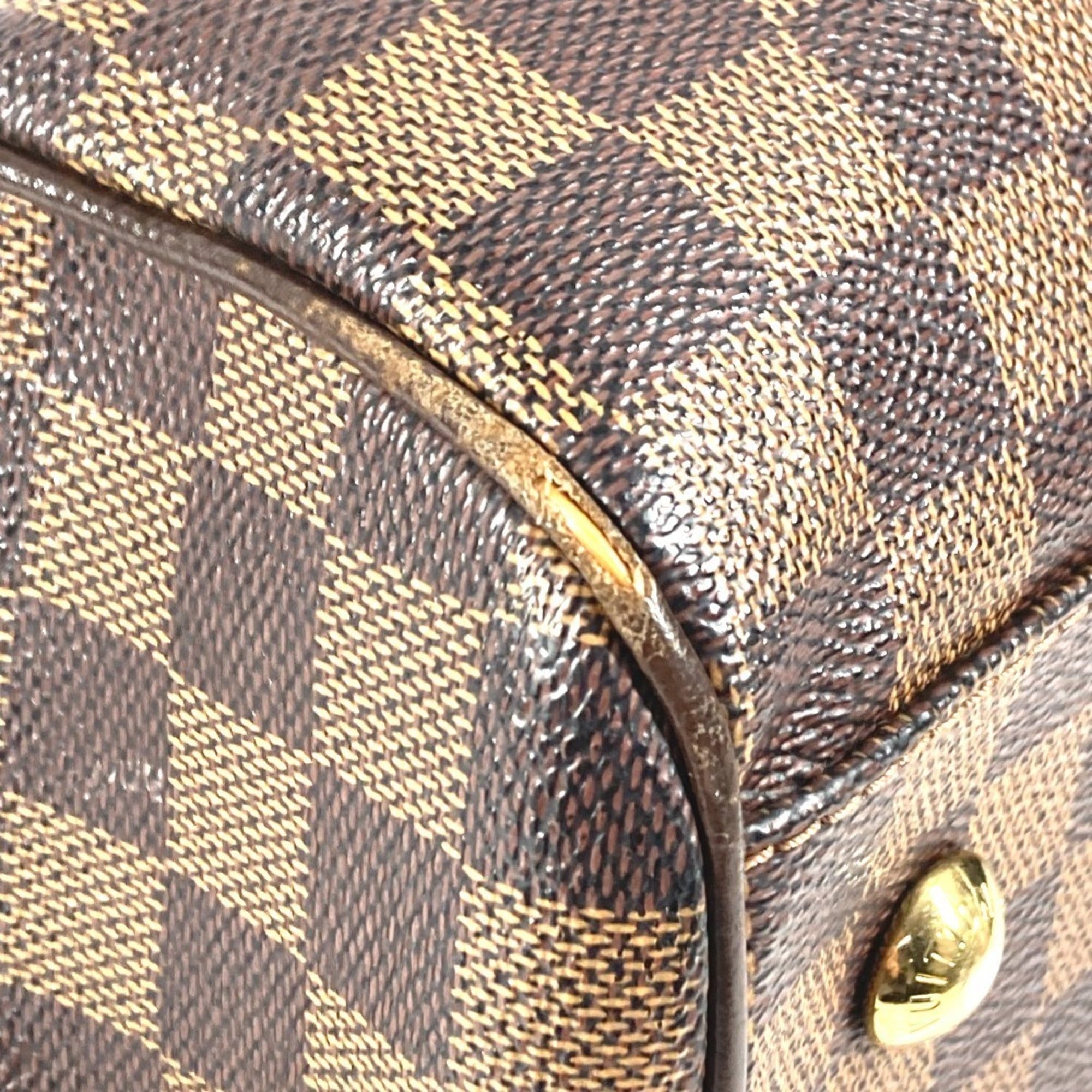Louis Vuitton Damier Brown Ebene Damier Canvas Handbag Tote Bag (Pre-Owned)