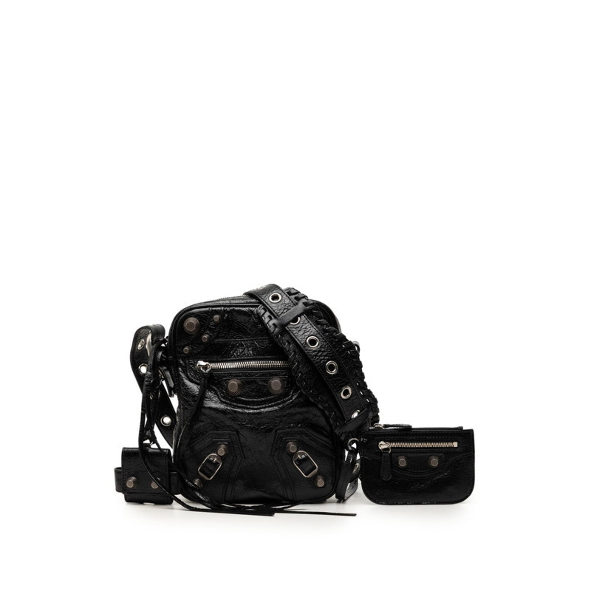 Balenciaga Black Leather Pouch Shoulder Bag (Pre-Owned)