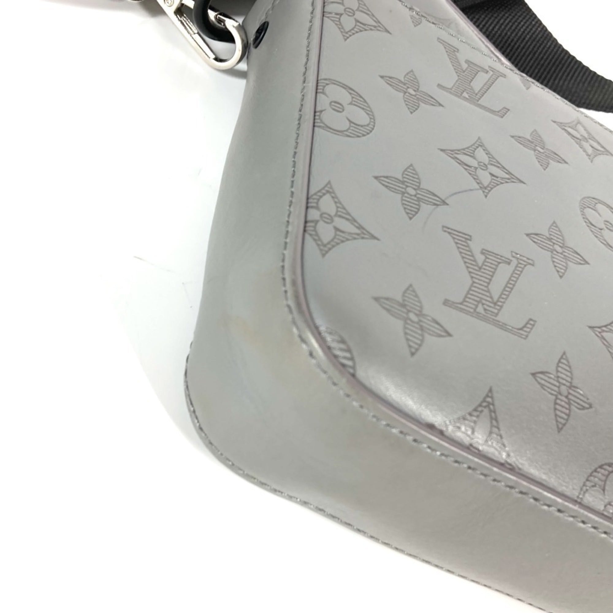 Louis Vuitton Gray Monogram Shadow Clutch Bag Shoulder Bag (Pre-Owned)