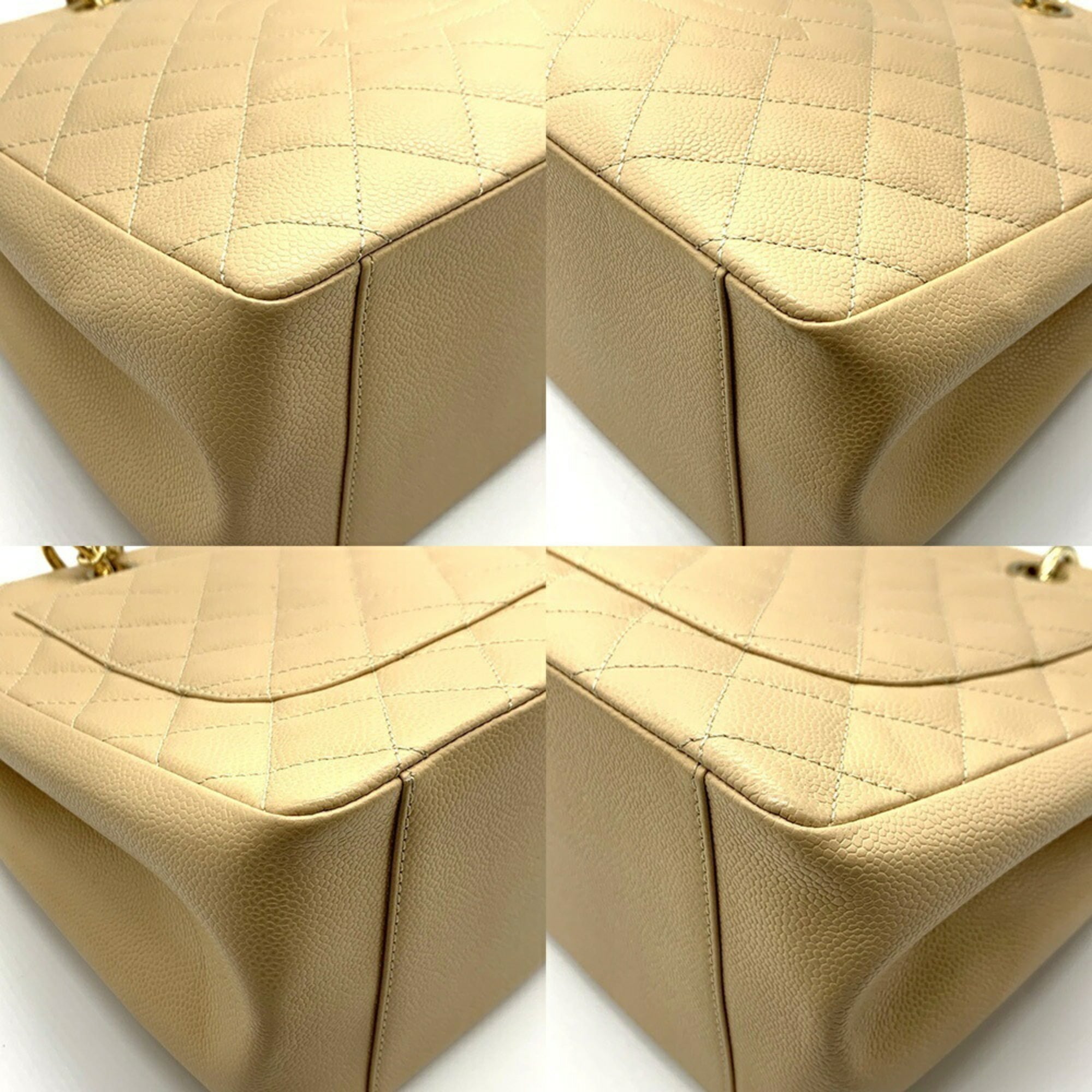 Chanel Beige Grained Calfskin Tote Bag (Pre-Owned)