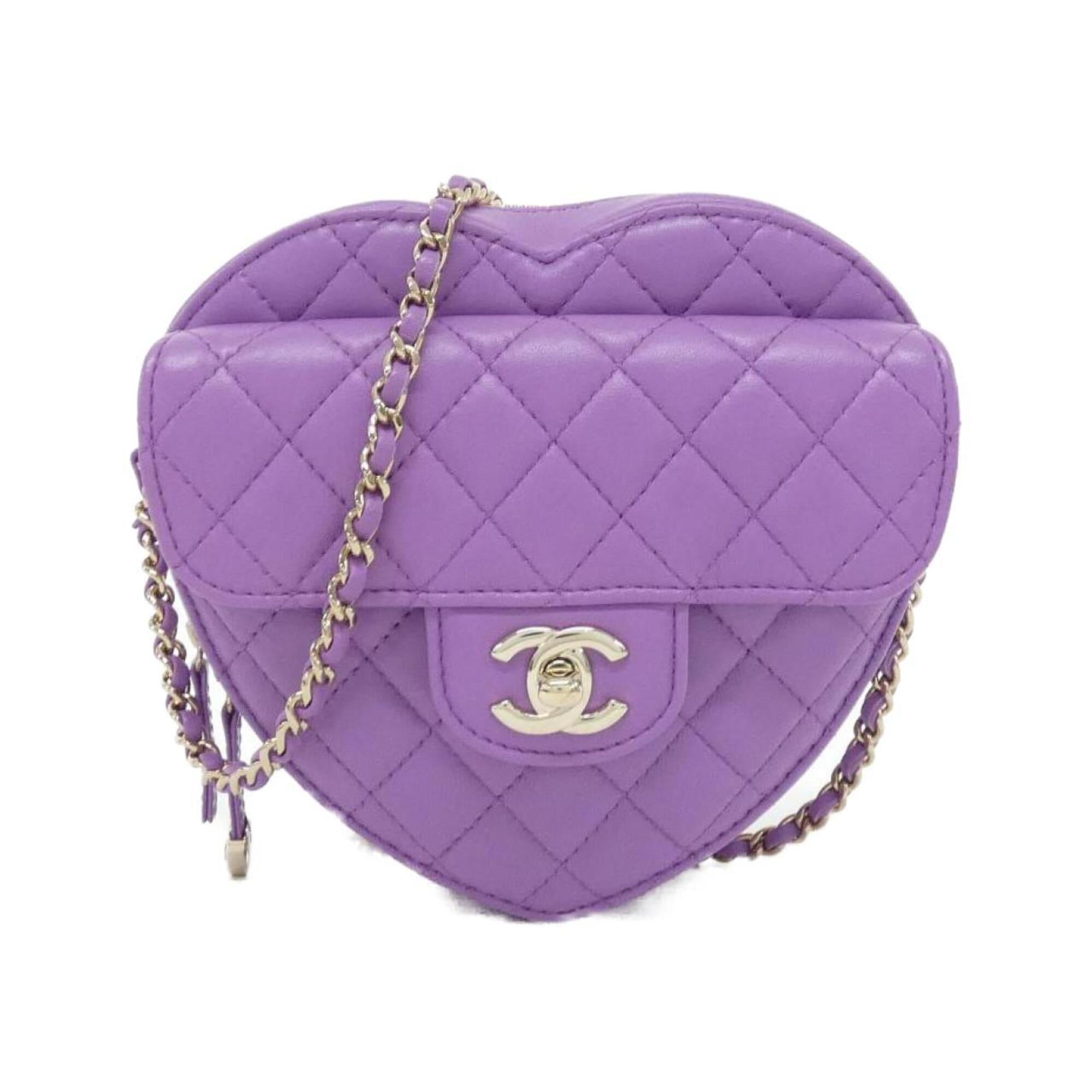Chanel Purple Leather Shoulder Bag (Pre-Owned)