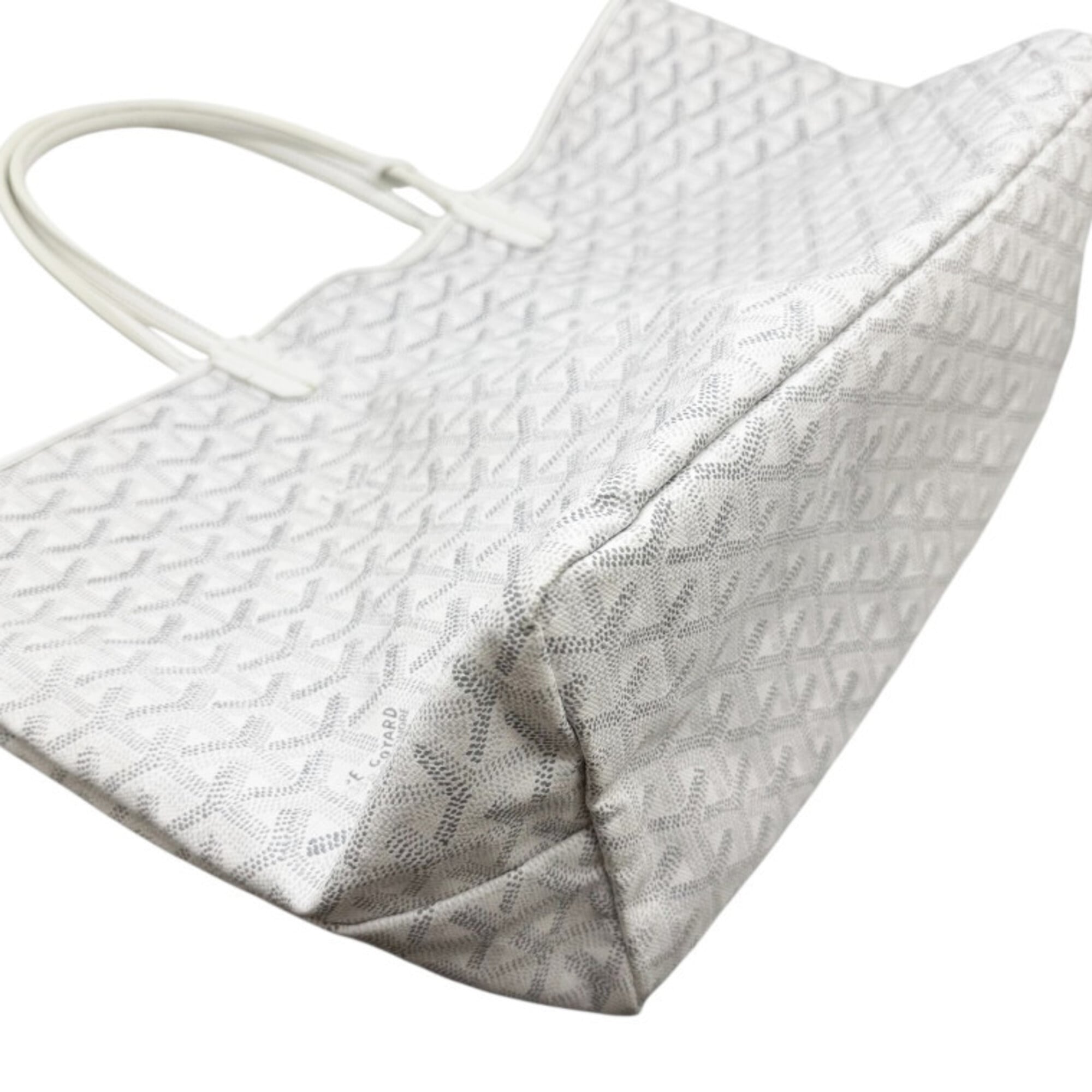 Goyard White Coated Canvas Leather Shoulder Bag Tote Bag (Pre-Owned)
