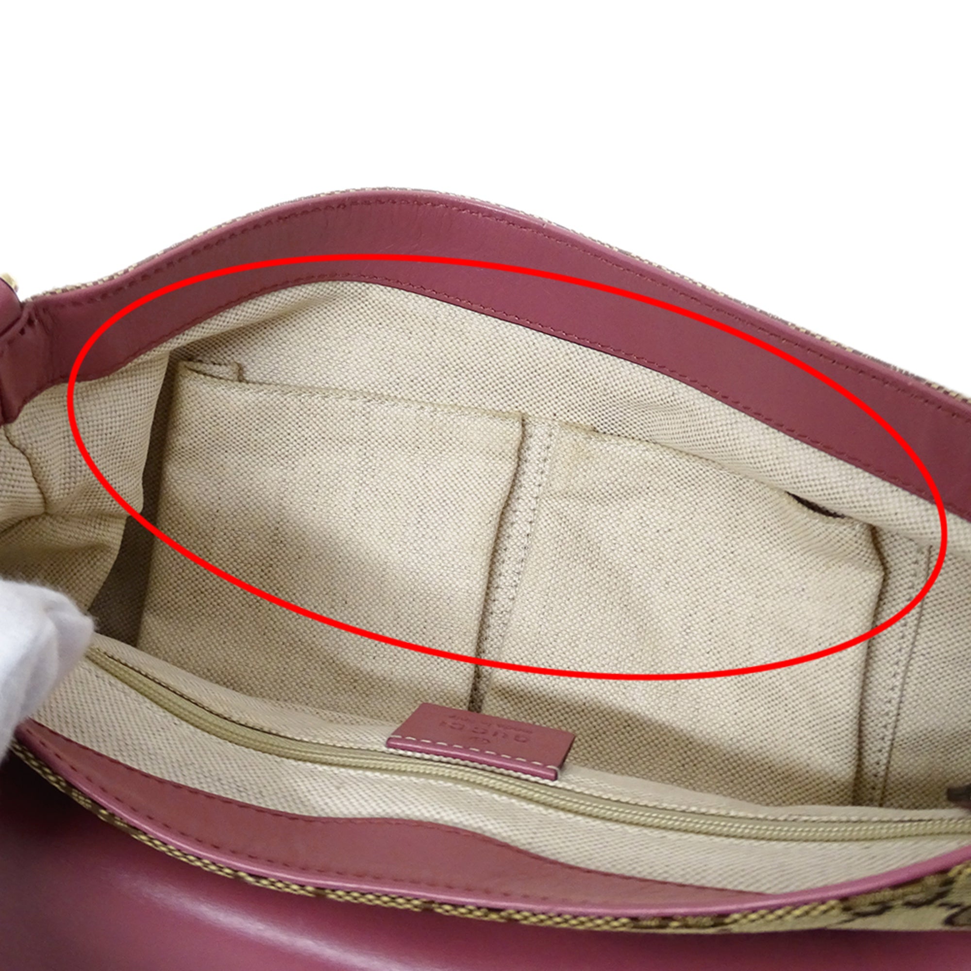 Gucci Gg Canvas Brown Pink Beige Gg Canvas Handbag Messenger Bag Shoulder Bag (Pre-Owned)
