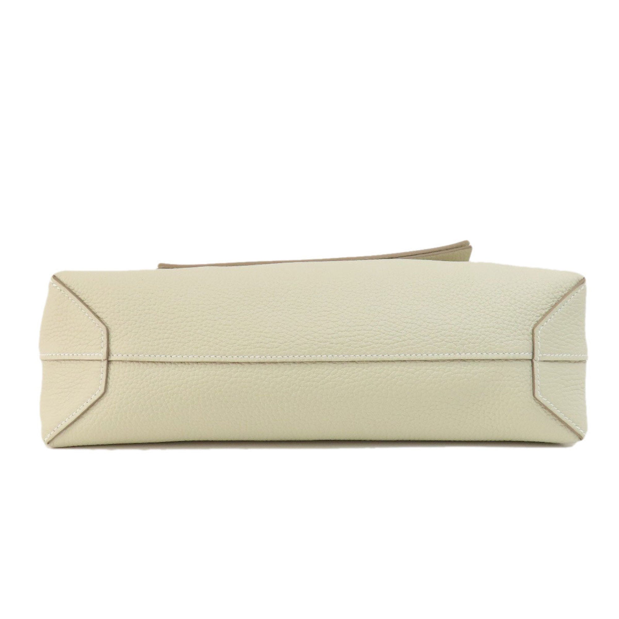 Hermes White Taurillon Clemence Leather Tote Bag (Pre-Owned)