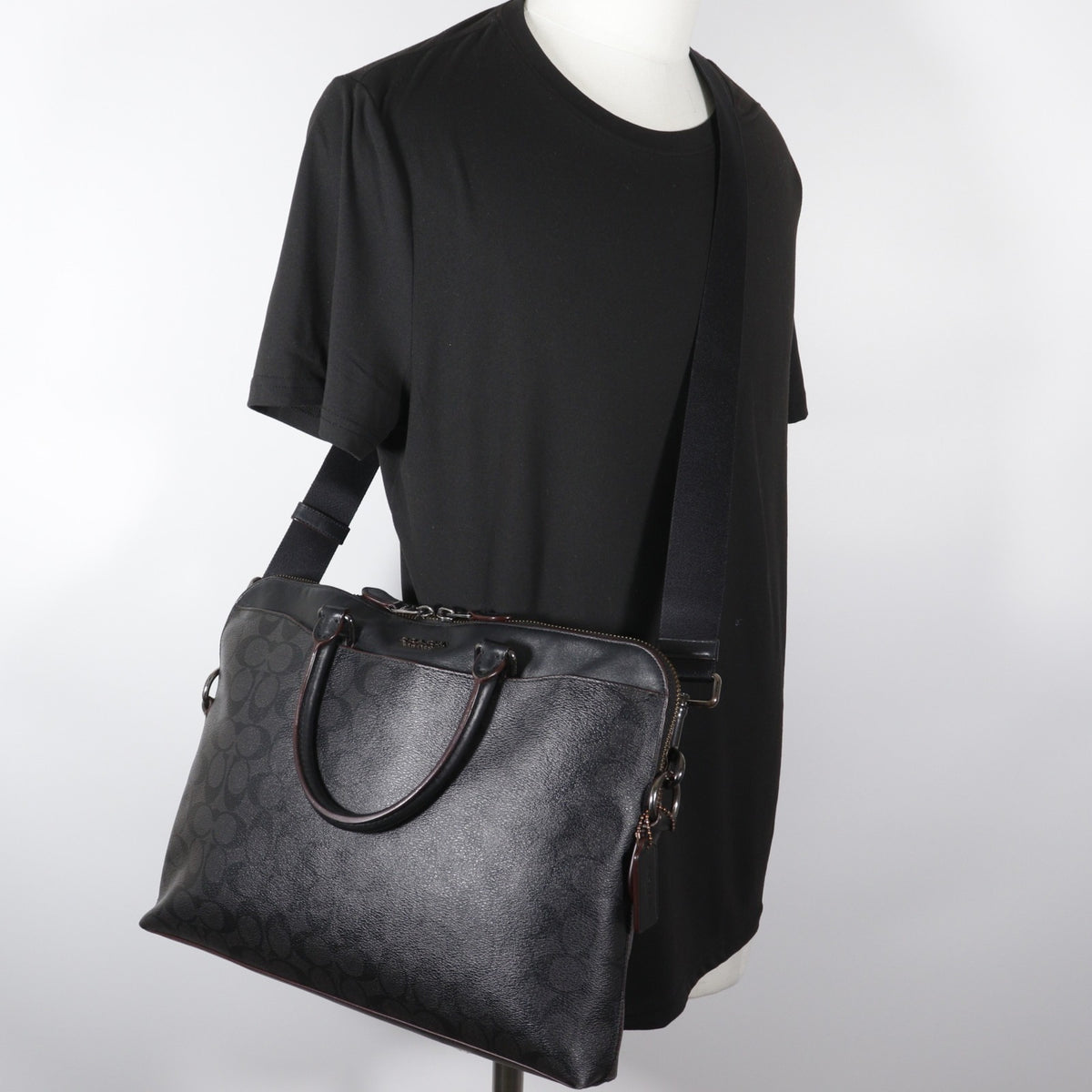 Coach Black Pvc Leather Briefcase (Pre-Owned)