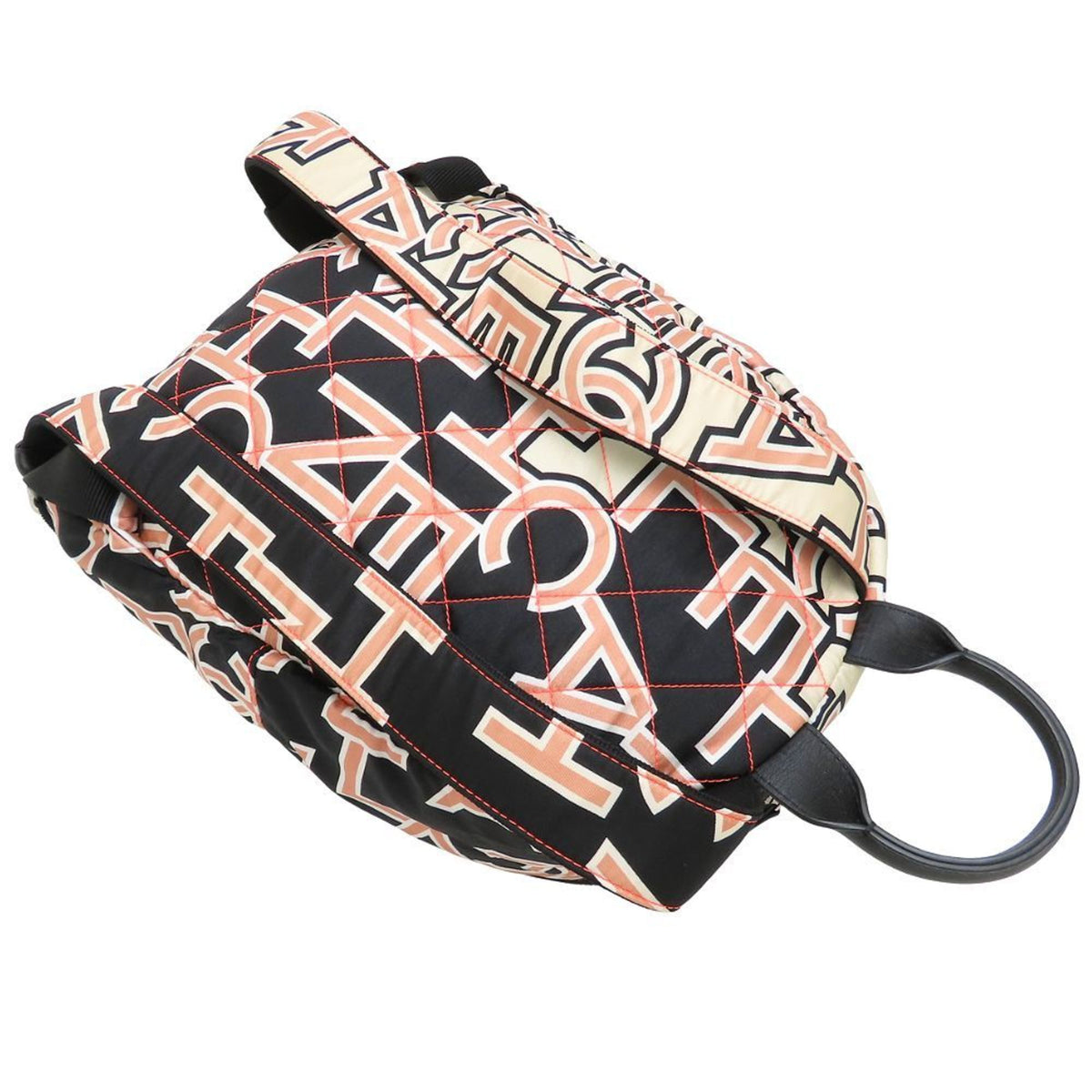 Chanel Black Ivory Pink Nylon Leather Backpack (Pre-Owned)