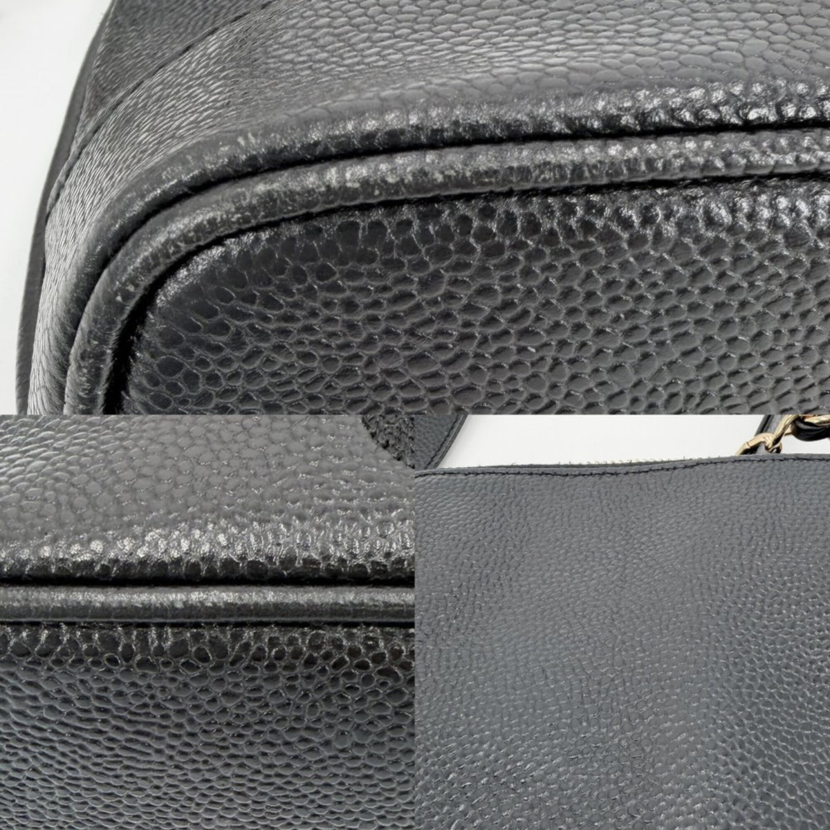 Chanel Black Grained Calfskin Handbag Shoulder Bag (Pre-Owned)