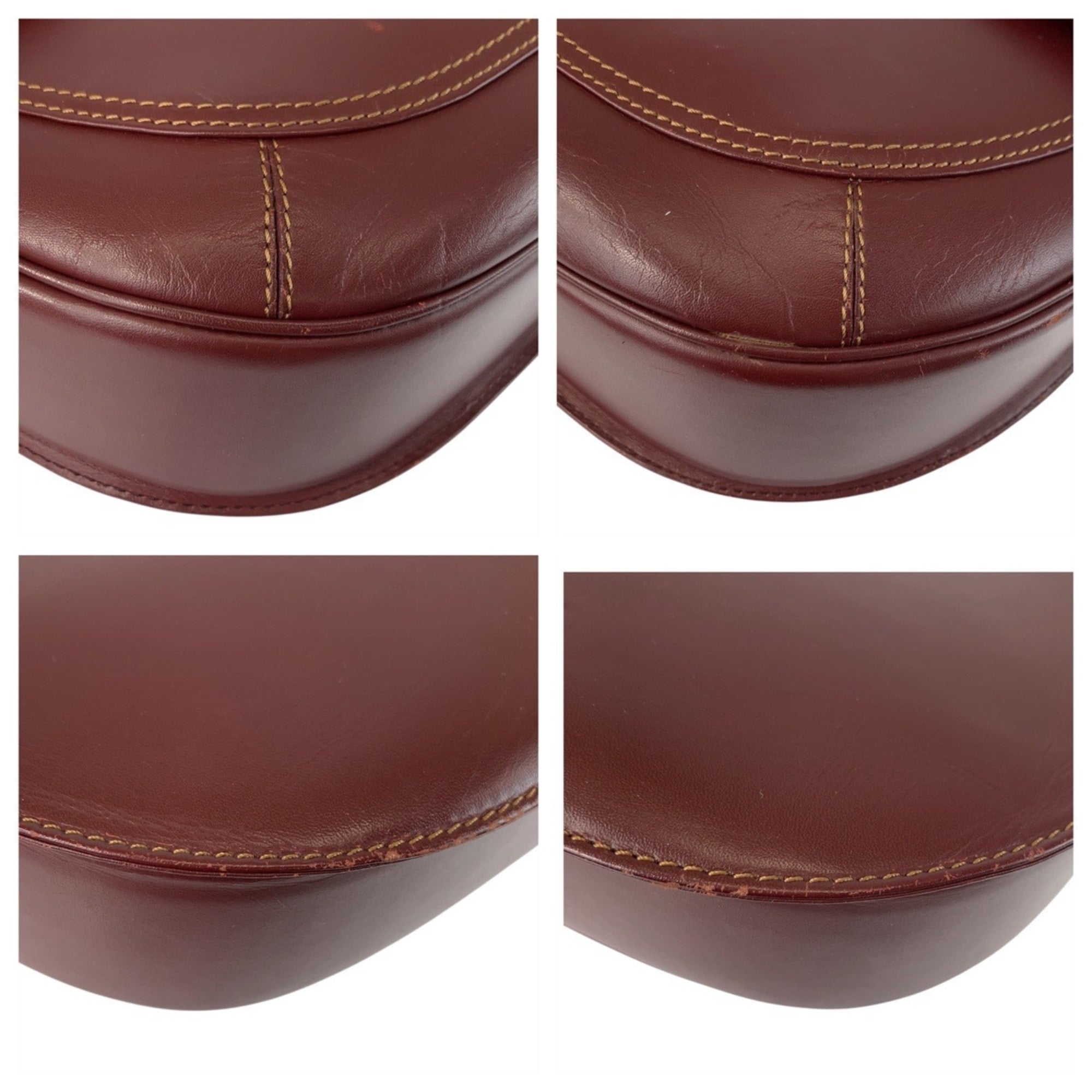 Cartier Bordeaux Leather Pochette Shoulder Bag (Pre-Owned)