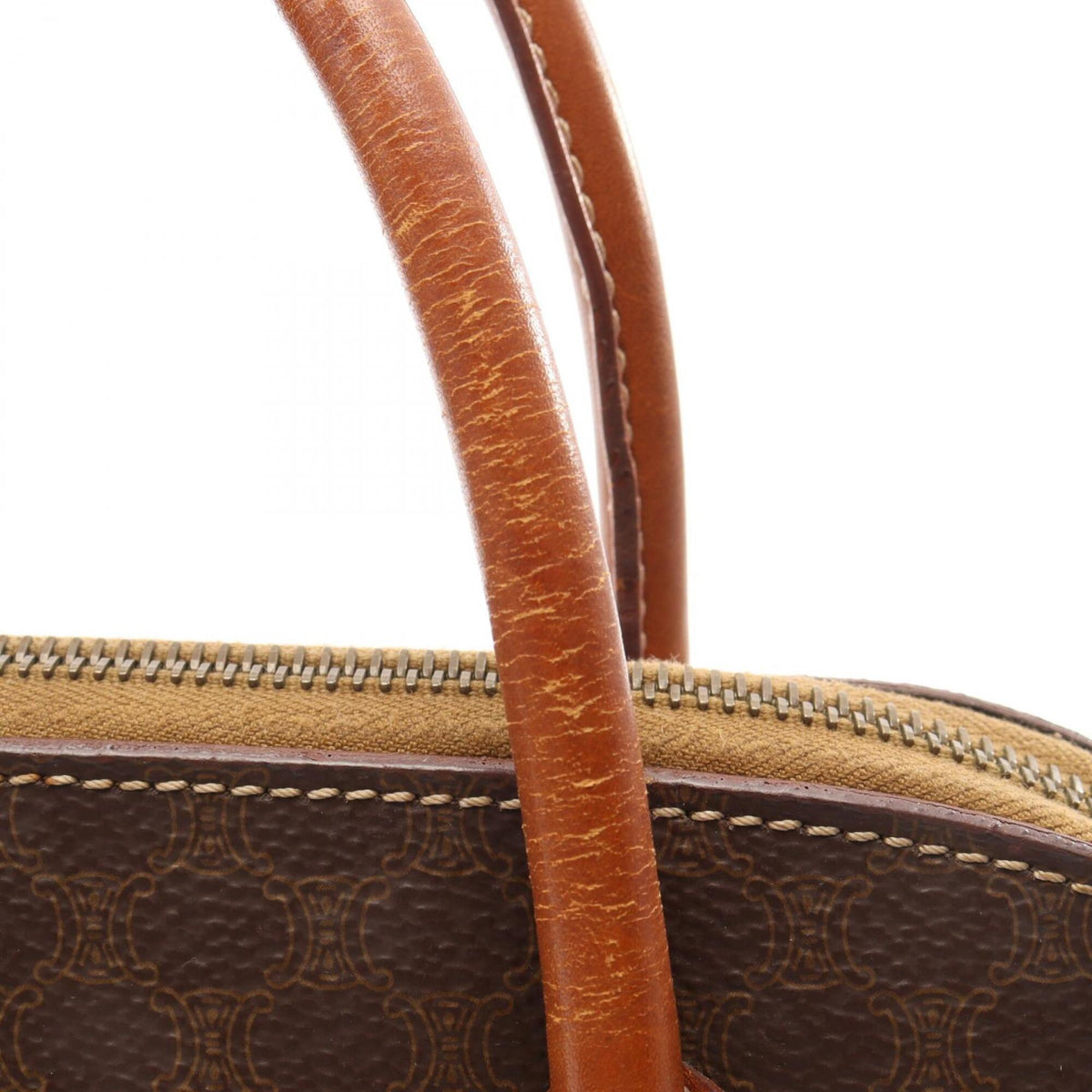 Celine Brown Coated Canvas Leather Handbag (Pre-Owned)
