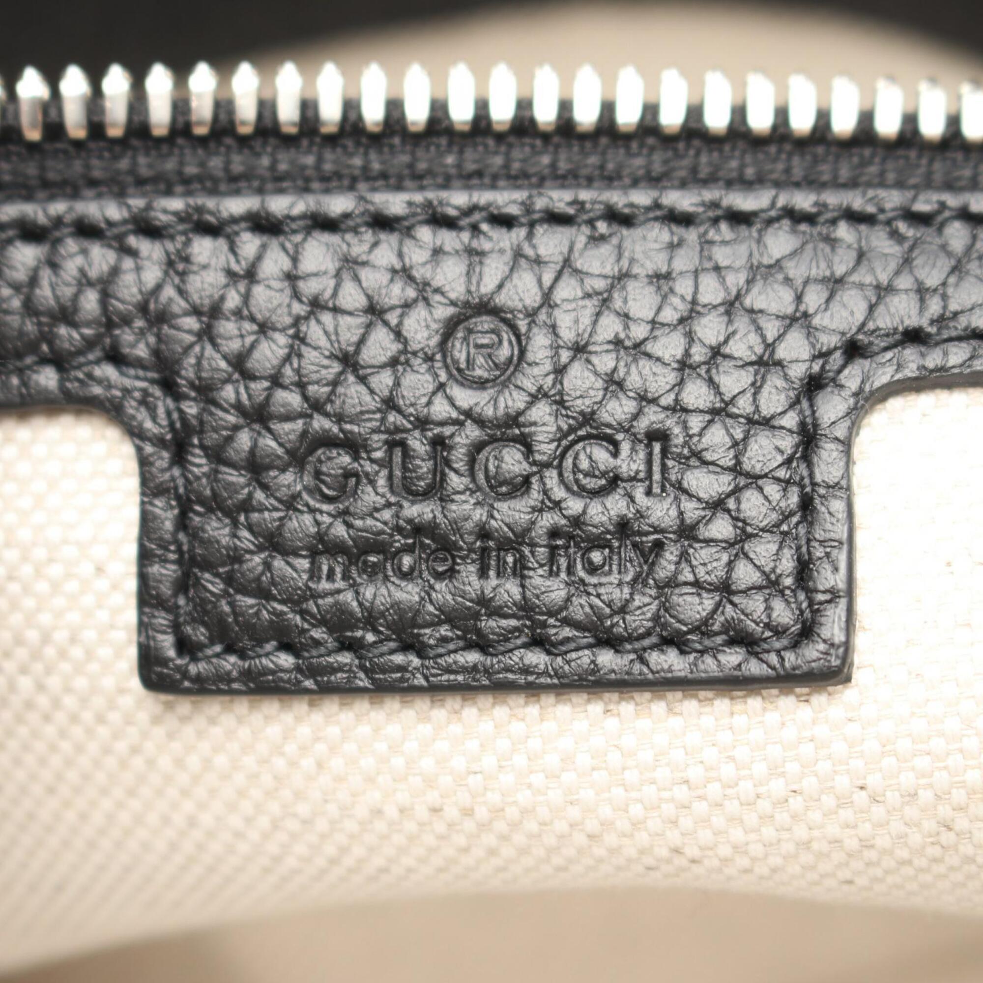 Gucci Black Leather Handbag Messenger Bag Shoulder Bag (Pre-Owned)