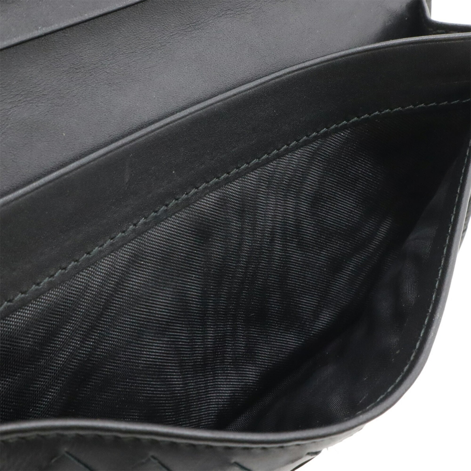 Bottega Veneta Intrecciato Black Leather Long Bill Wallet (Bi-Fold) (Pre-Owned)