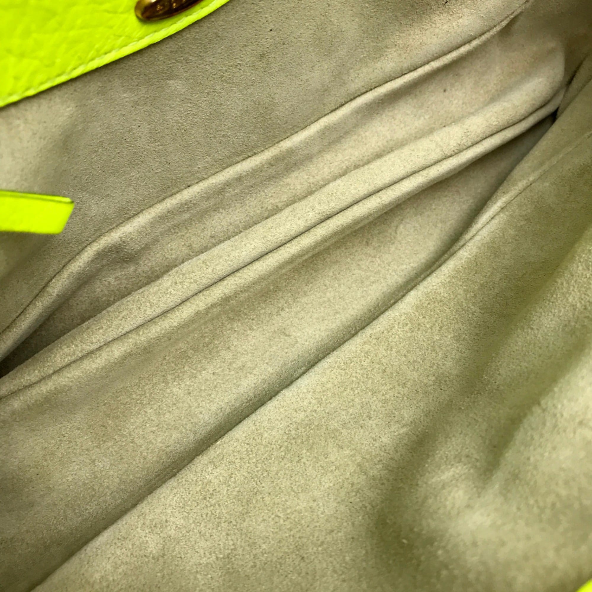 Sergio Rossi Fluorescent Yellow Leather Clutch Bag (Pre-Owned)
