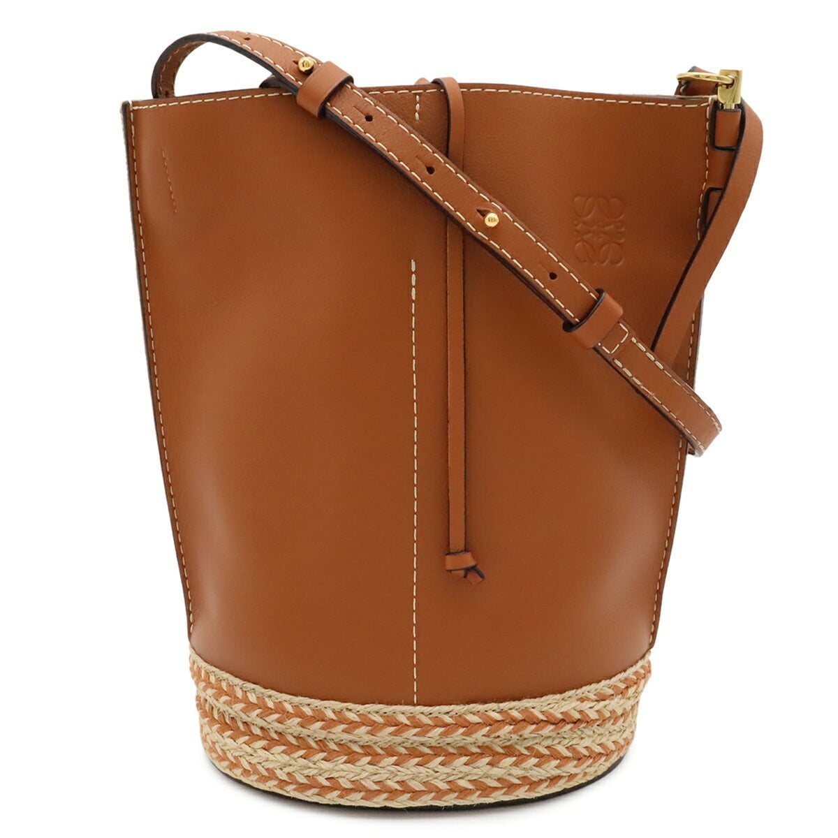Loewe Brown Raffia Leather Shoulder Bag (Pre-Owned)