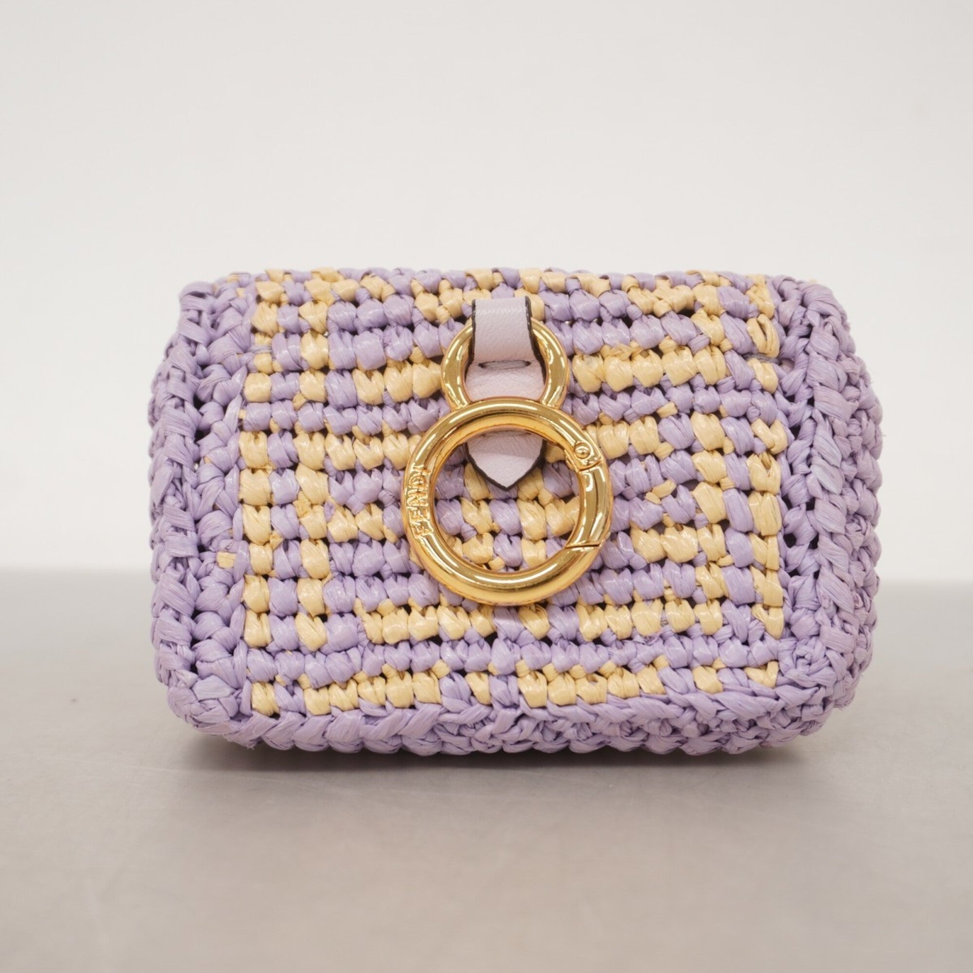 Fendi Purple Raffia Shoulder Bag (Pre-Owned)