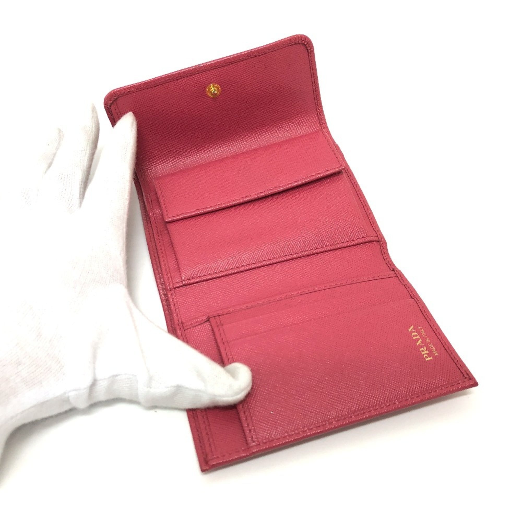 Prada Peonia Pink Saffiano Wallet (Tri-Fold) (Pre-Owned)
