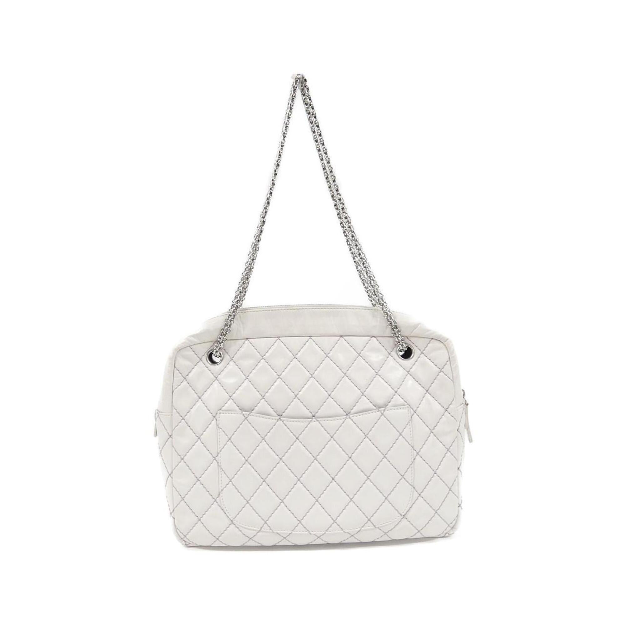 Chanel Purple White Leather Shoulder Bag (Pre-Owned)