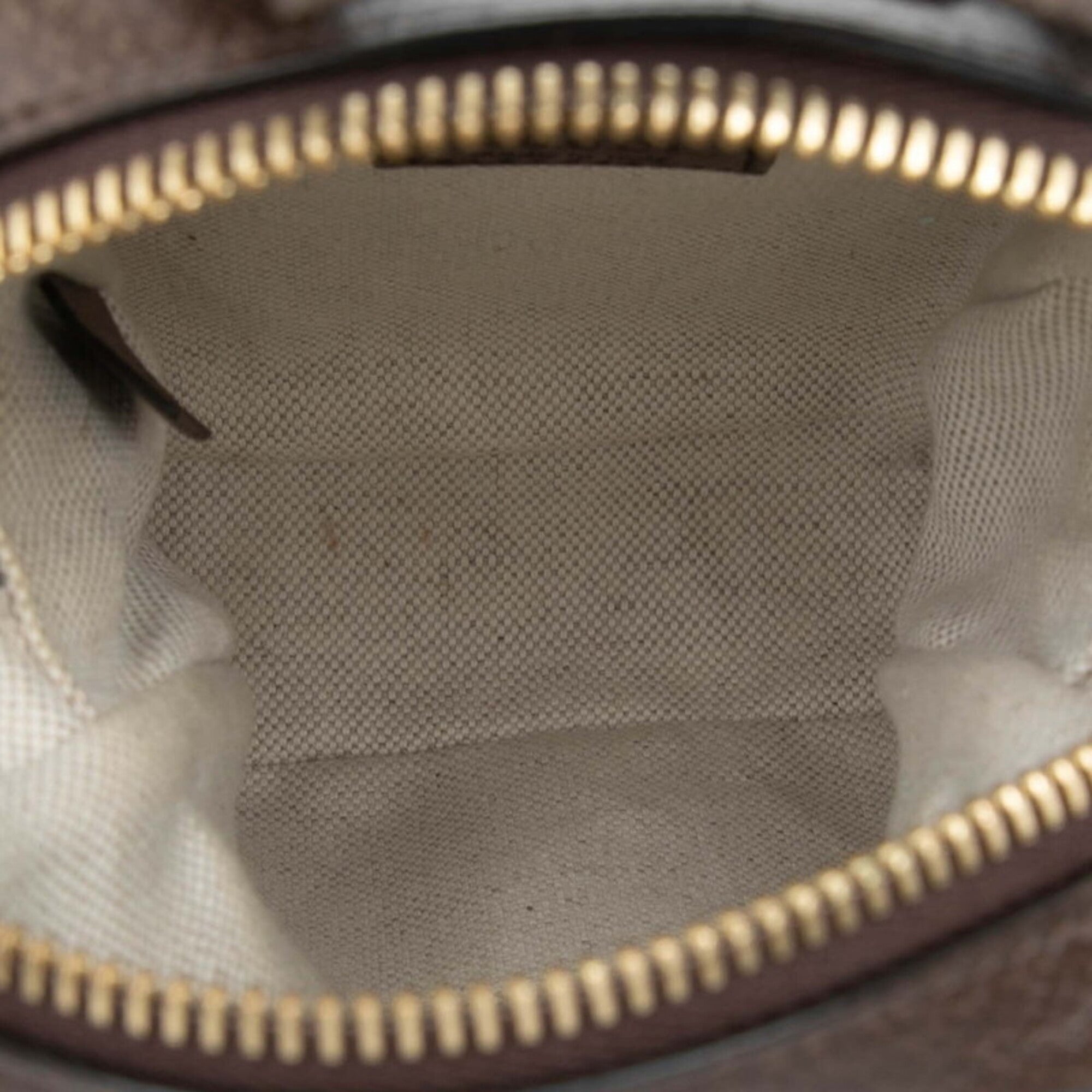 Gucci Beige Brown Canvas Leather Handbag Shoulder Bag (Pre-Owned)