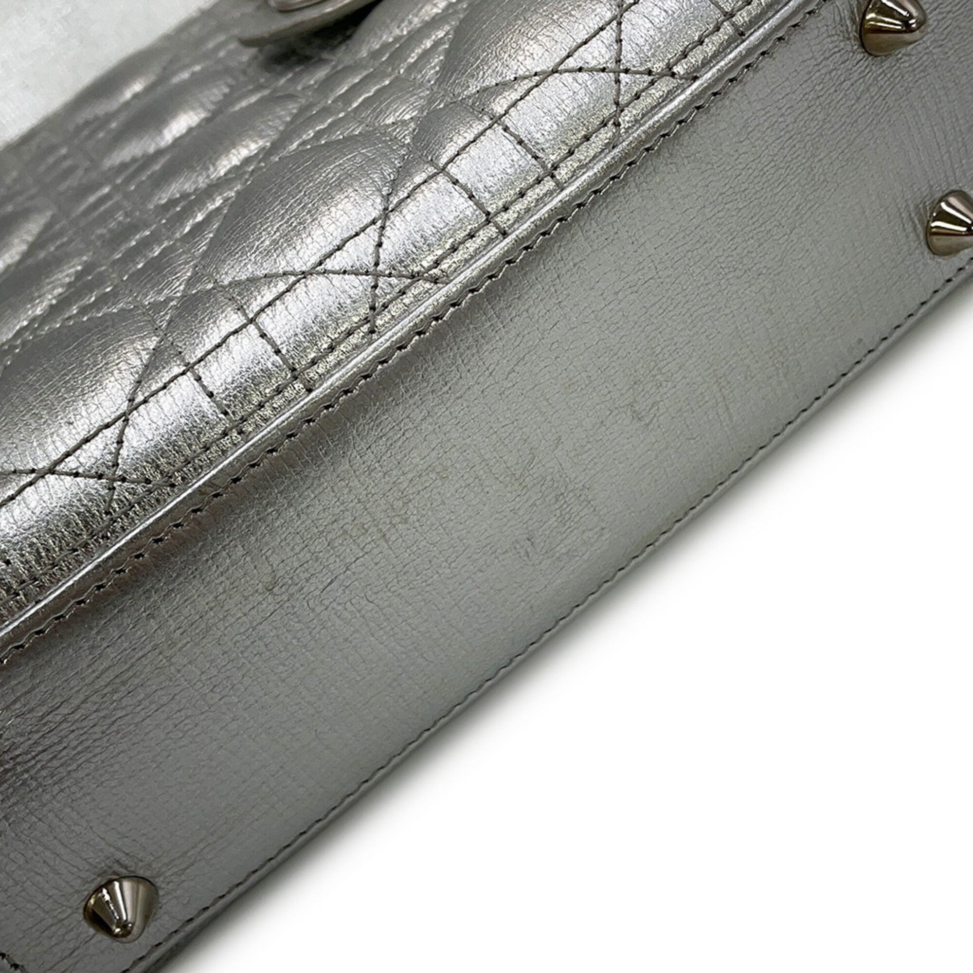 Christian Dior Silver Leather Handbag (Pre-Owned)