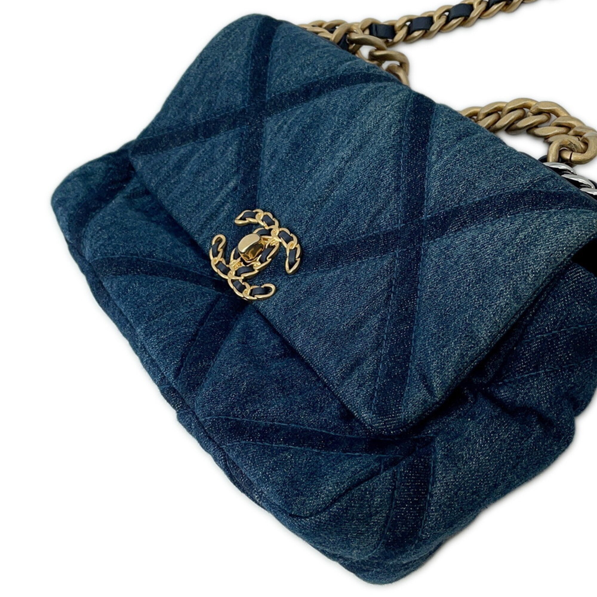 Chanel Blue Denim Handbag Shoulder Bag (Pre-Owned)