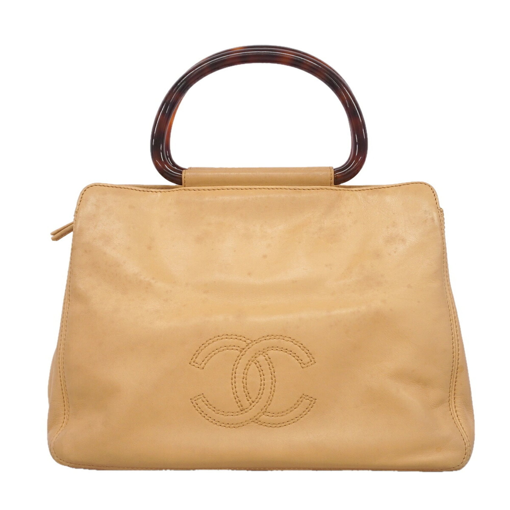 Chanel Beige Leather Handbag (Pre-Owned)