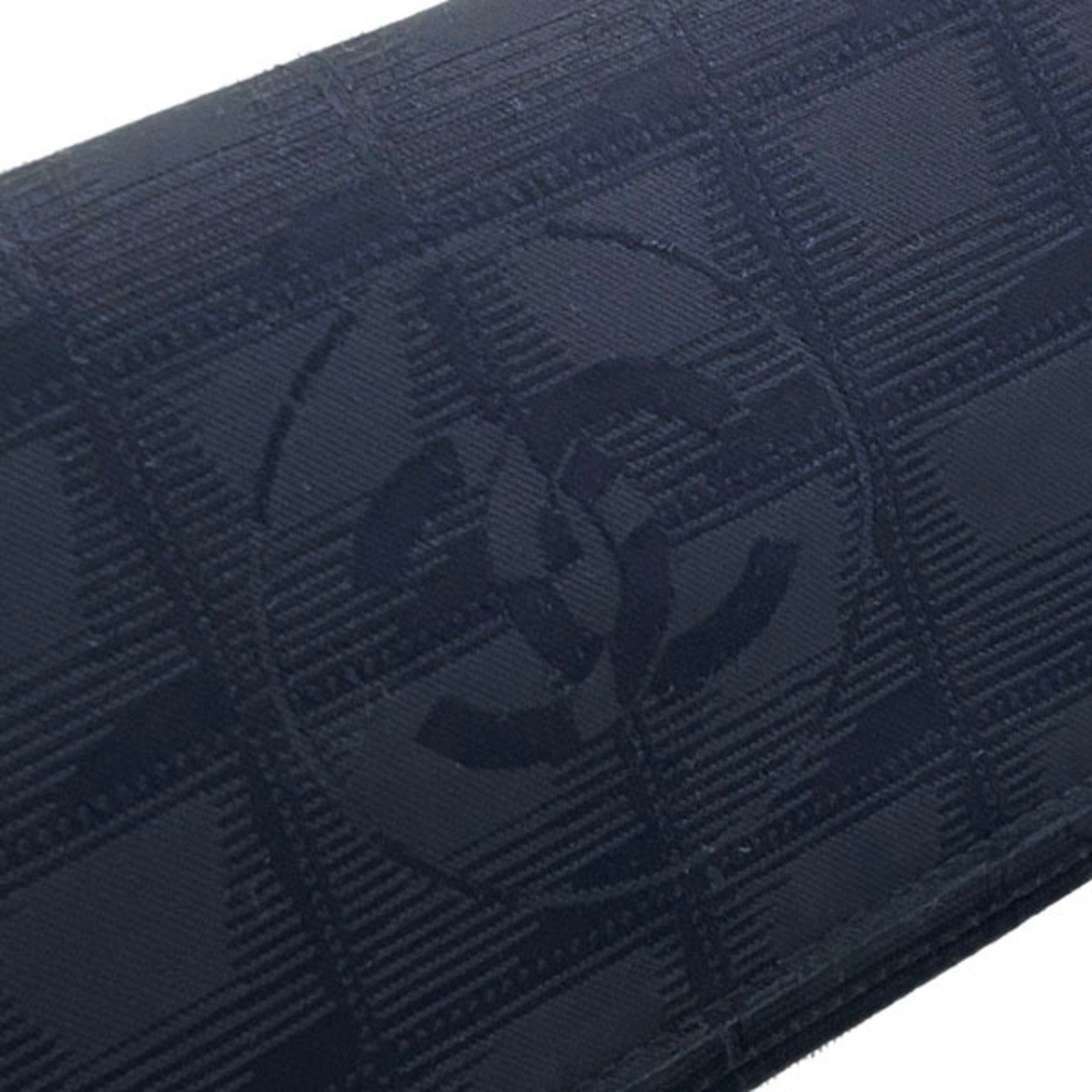 Chanel Black Leather Nylon Long Wallet (Bi-Fold) (Pre-Owned)