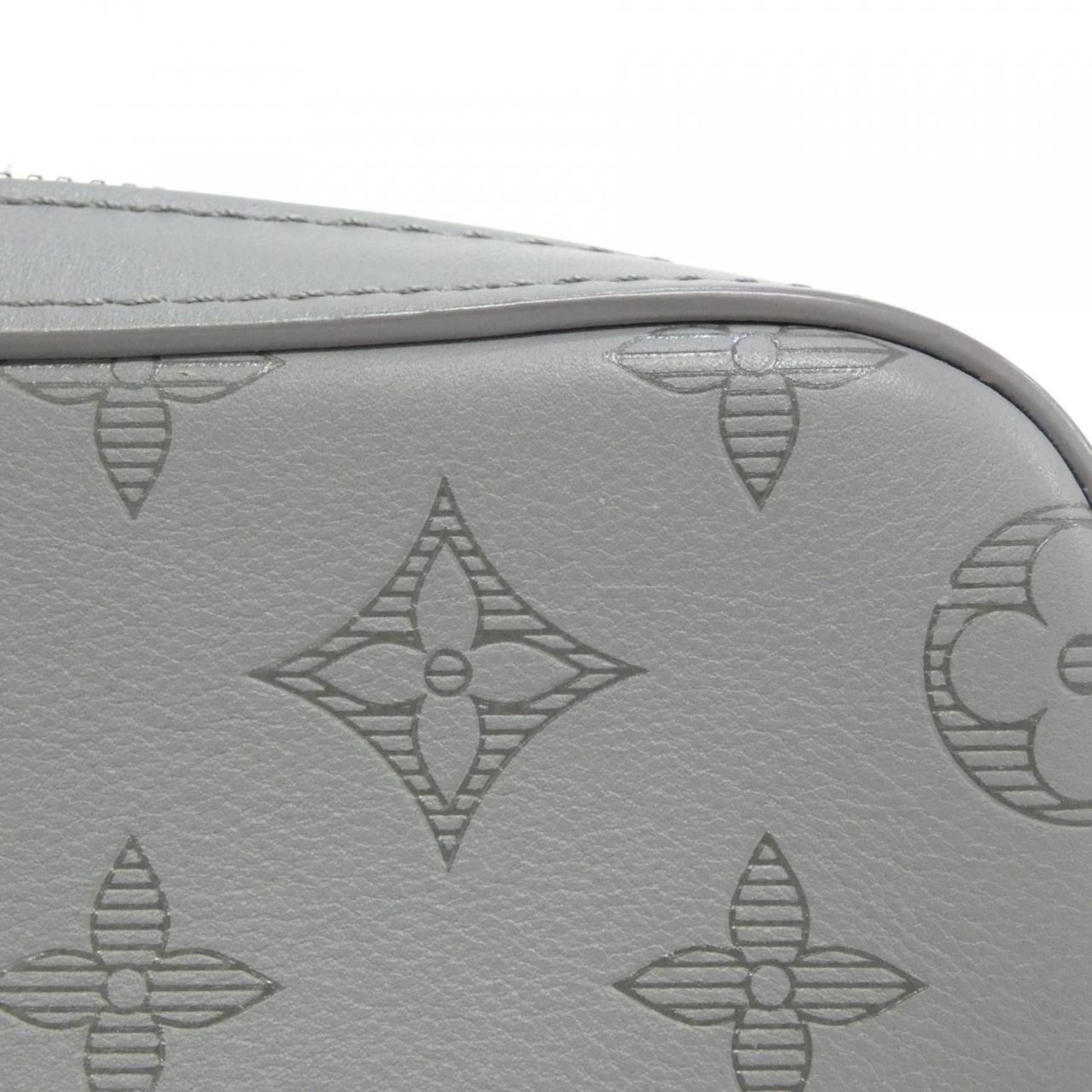 Louis Vuitton Gris Leather Pouch Shoulder Bag (Pre-Owned)