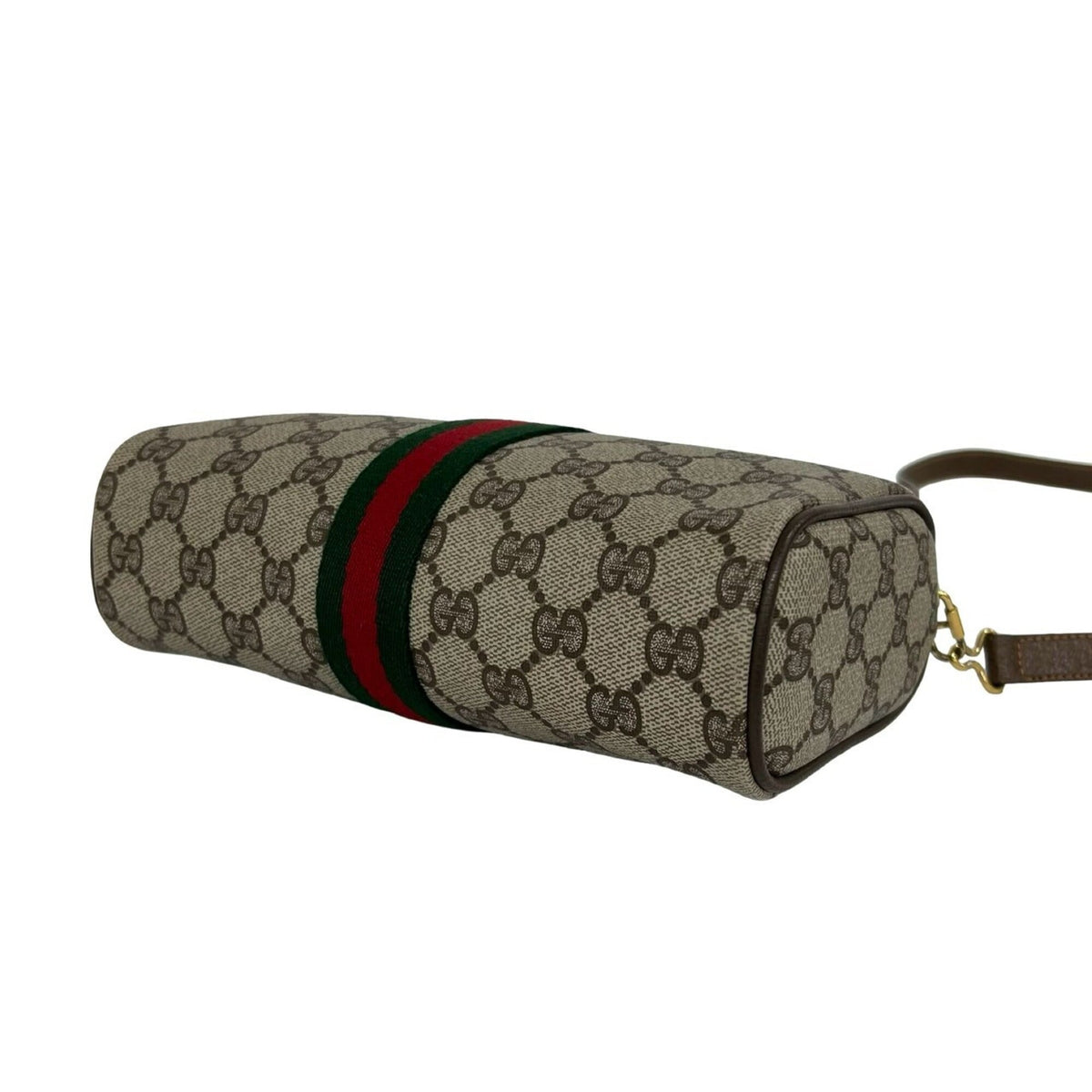 Gucci Brown Green Red Color Leather Pvc Pochette Shoulder Bag (Pre-Owned)