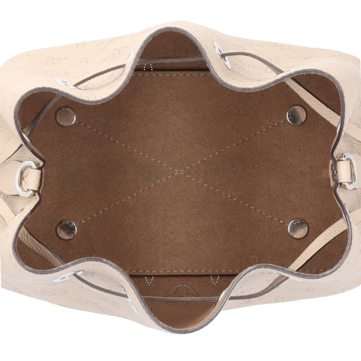 Louis Vuitton Beige Mahina Leather Handbag Shoulder Bag (Pre-Owned)