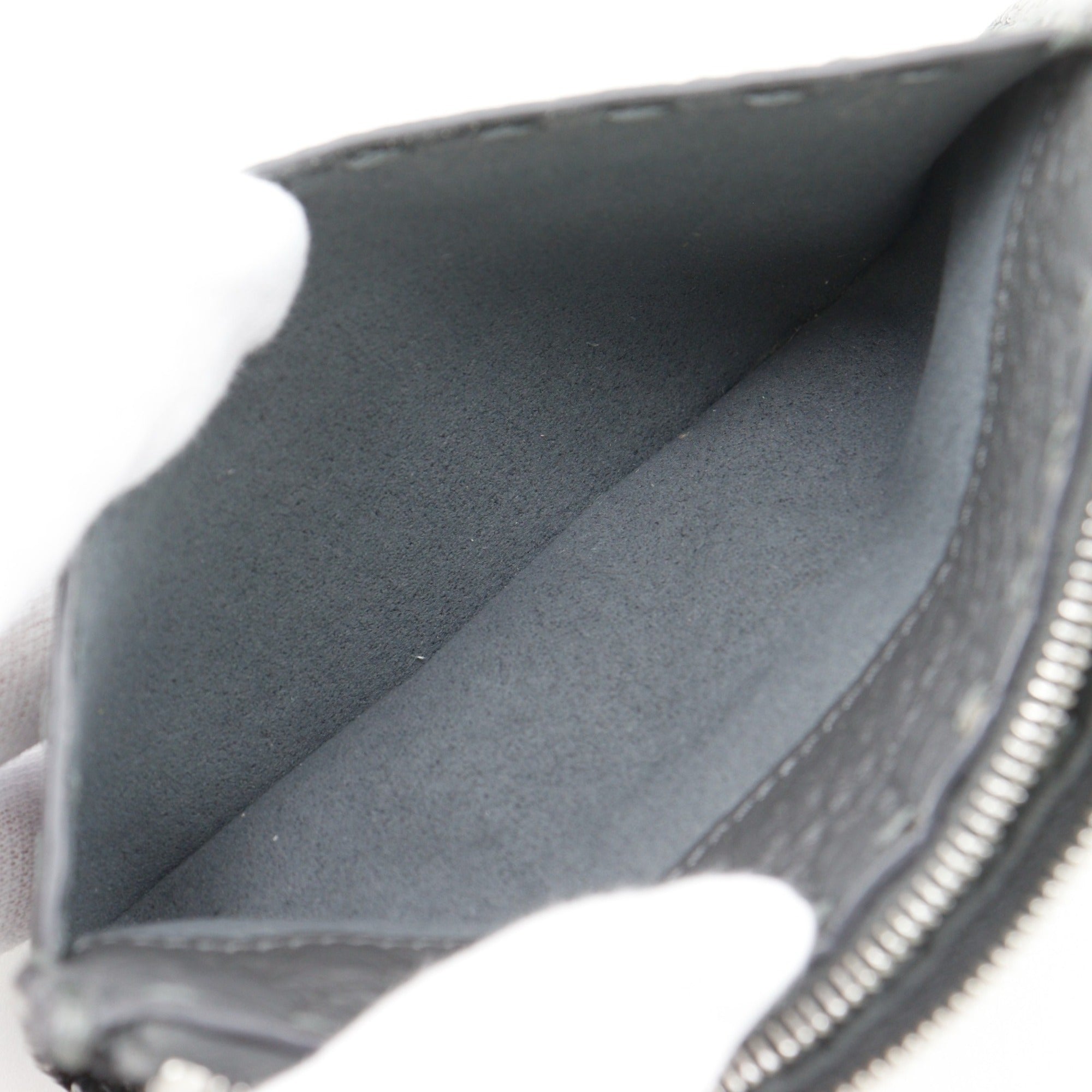 Fendi Selleria Gray Leather Coin Purse/Coin Case (Pre-Owned)
