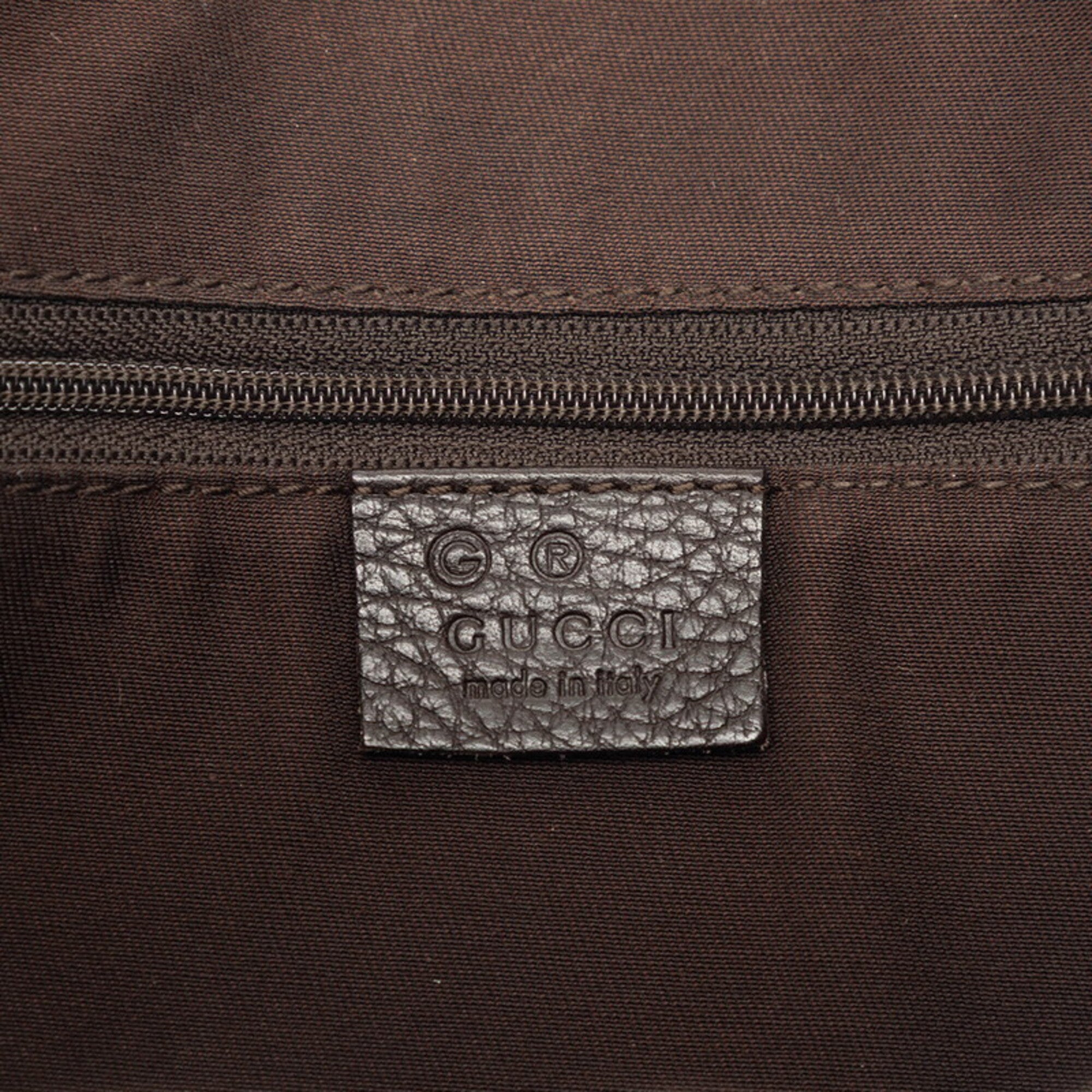 Gucci Brown Canvas Leather Shoulder Bag (Pre-Owned)