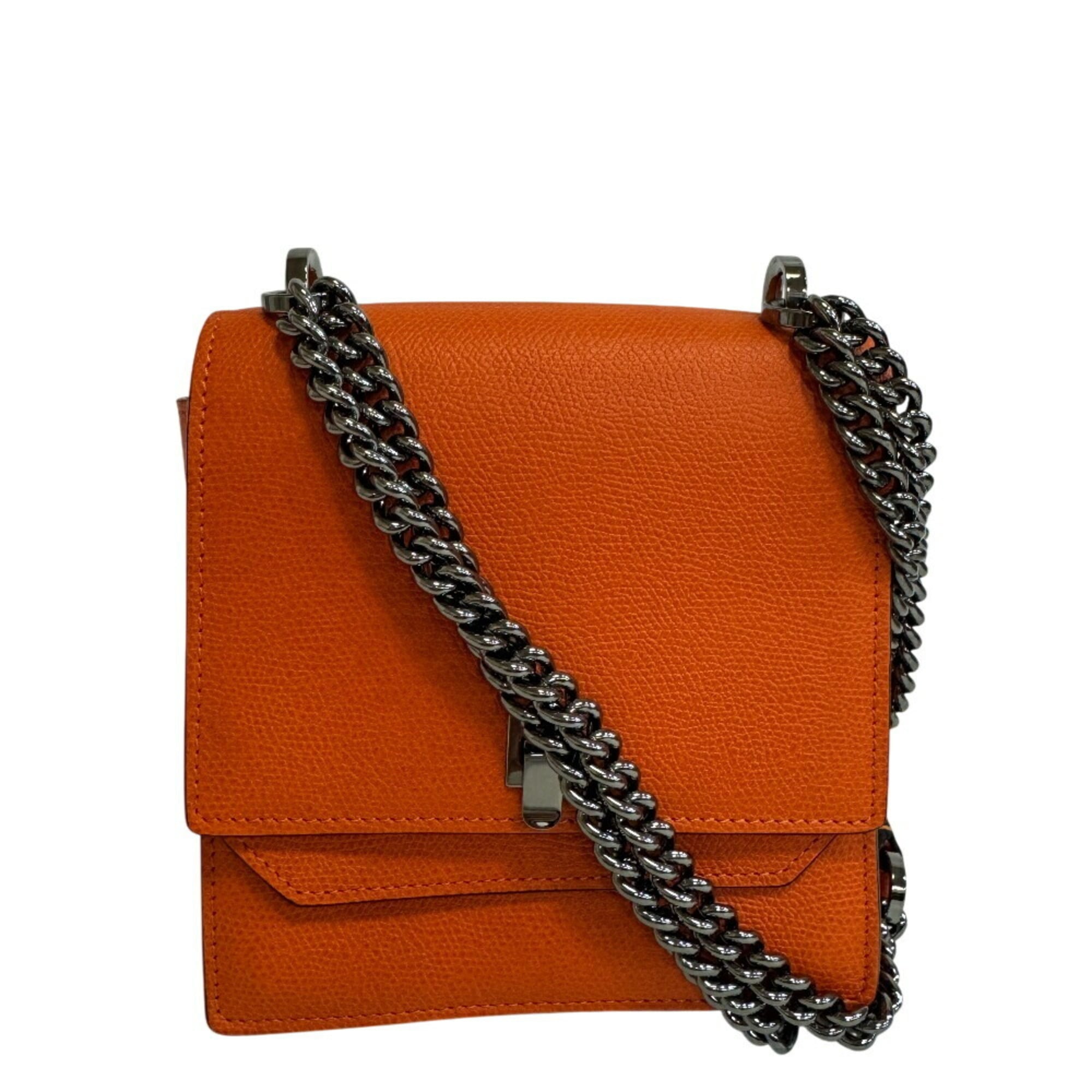 Valextra Orange Leather Shoulder Bag (Pre-Owned)