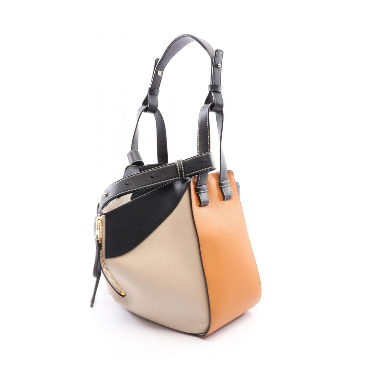 Loewe Beige Black Brown Leather Handbag (Pre-Owned)