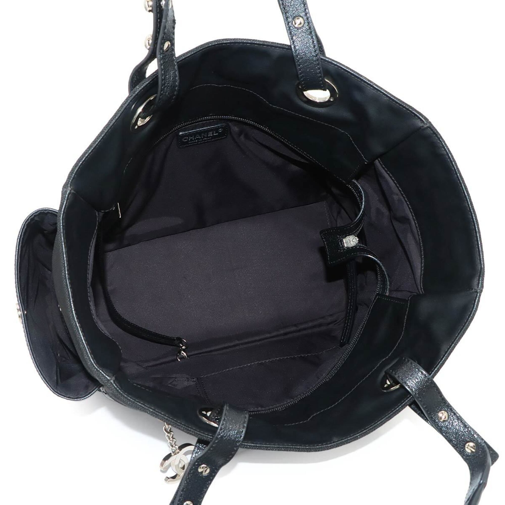 Chanel Black Nylon Pvc Leather Handbag Tote Bag (Pre-Owned)