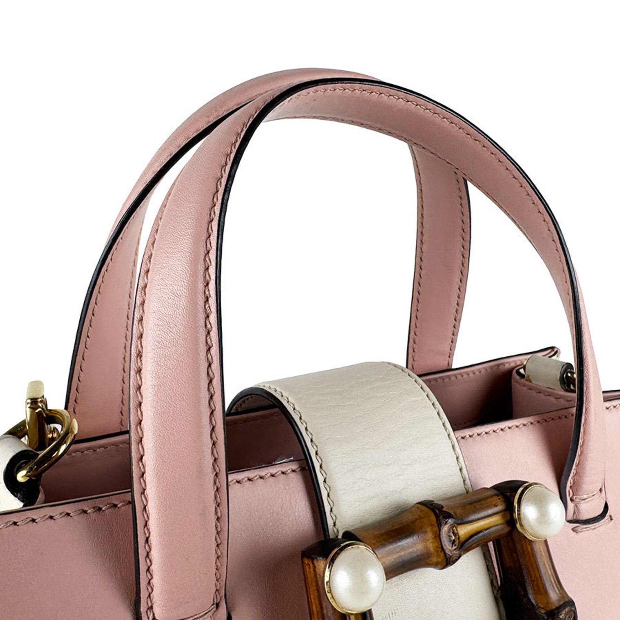 Gucci Ivory Pink Leather Handbag Shoulder Bag (Pre-Owned)