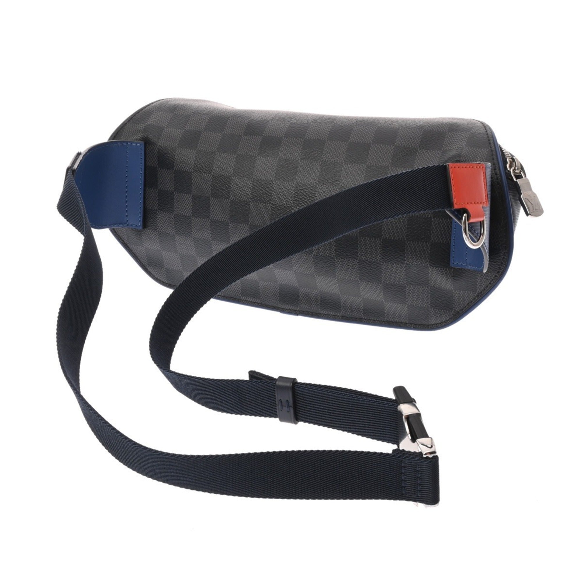 Louis Vuitton Blue Gray Indigo Epi Leather Damier Graphite Canvas Sling Bag (Pre-Owned)