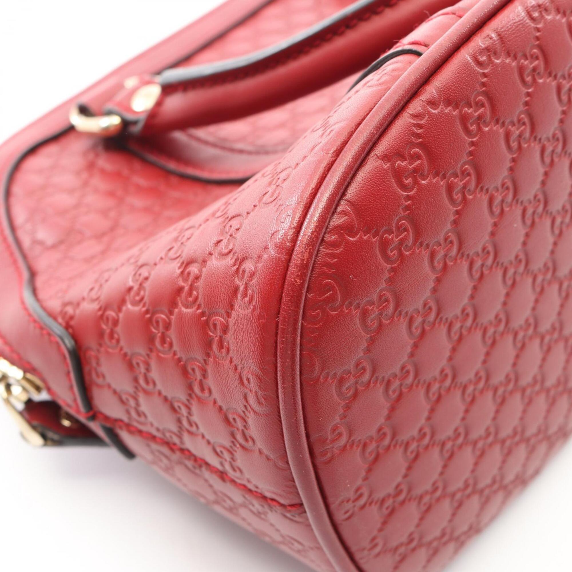 Gucci Red Color Leather Handbag (Pre-Owned)