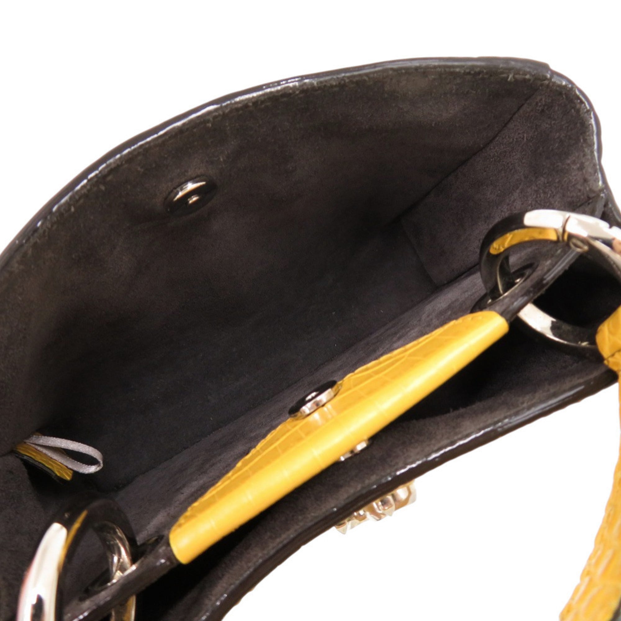 Jimmy Choo Gray Yellow Patent Leather Handbag (Pre-Owned)
