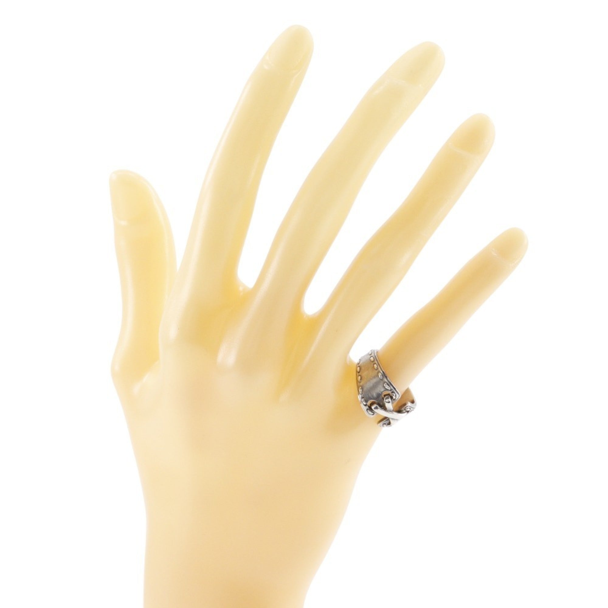 Hermes Silver 925 Band Ring (Pre-Owned)