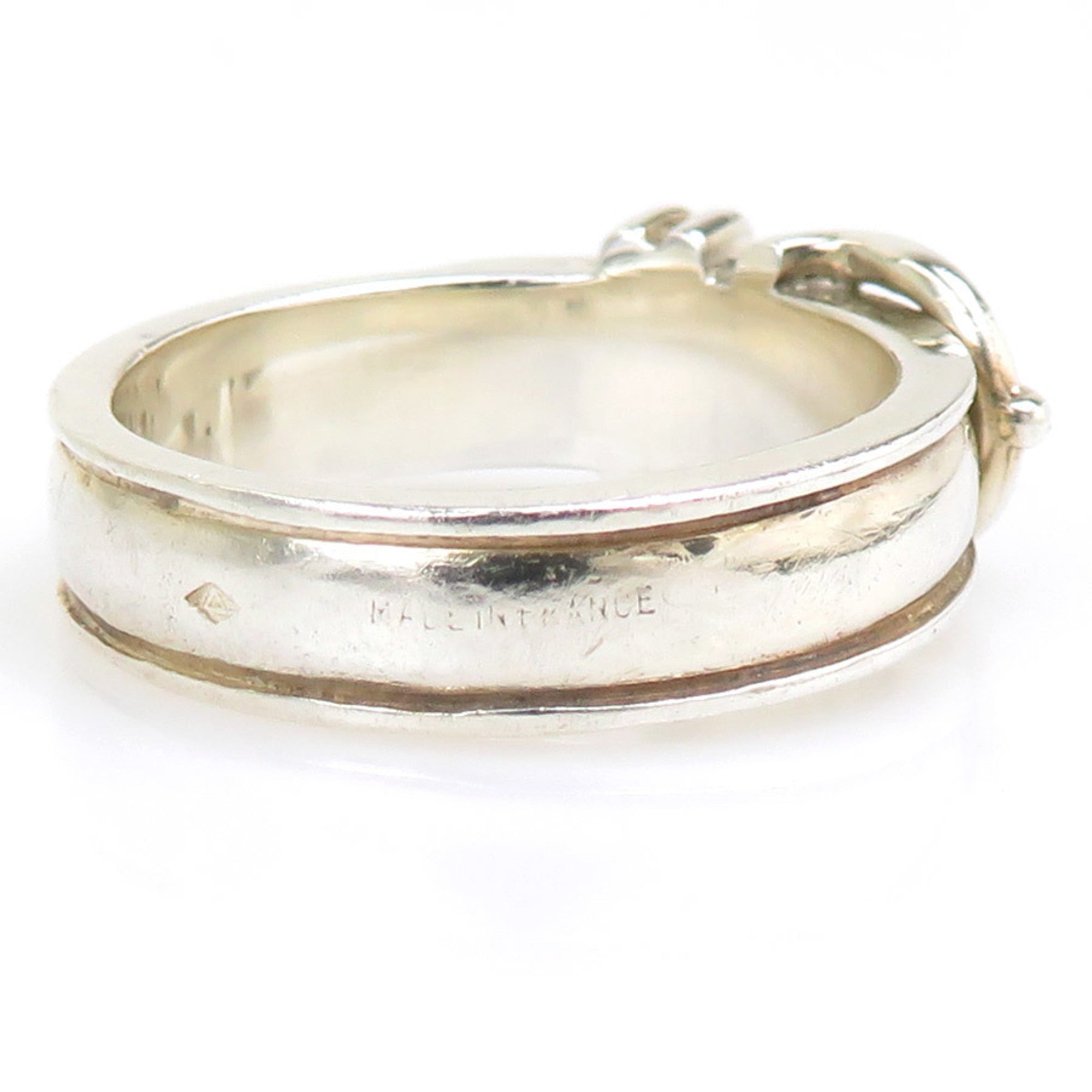 Hermes Silver Silver 925 Band Ring (Pre-Owned)
