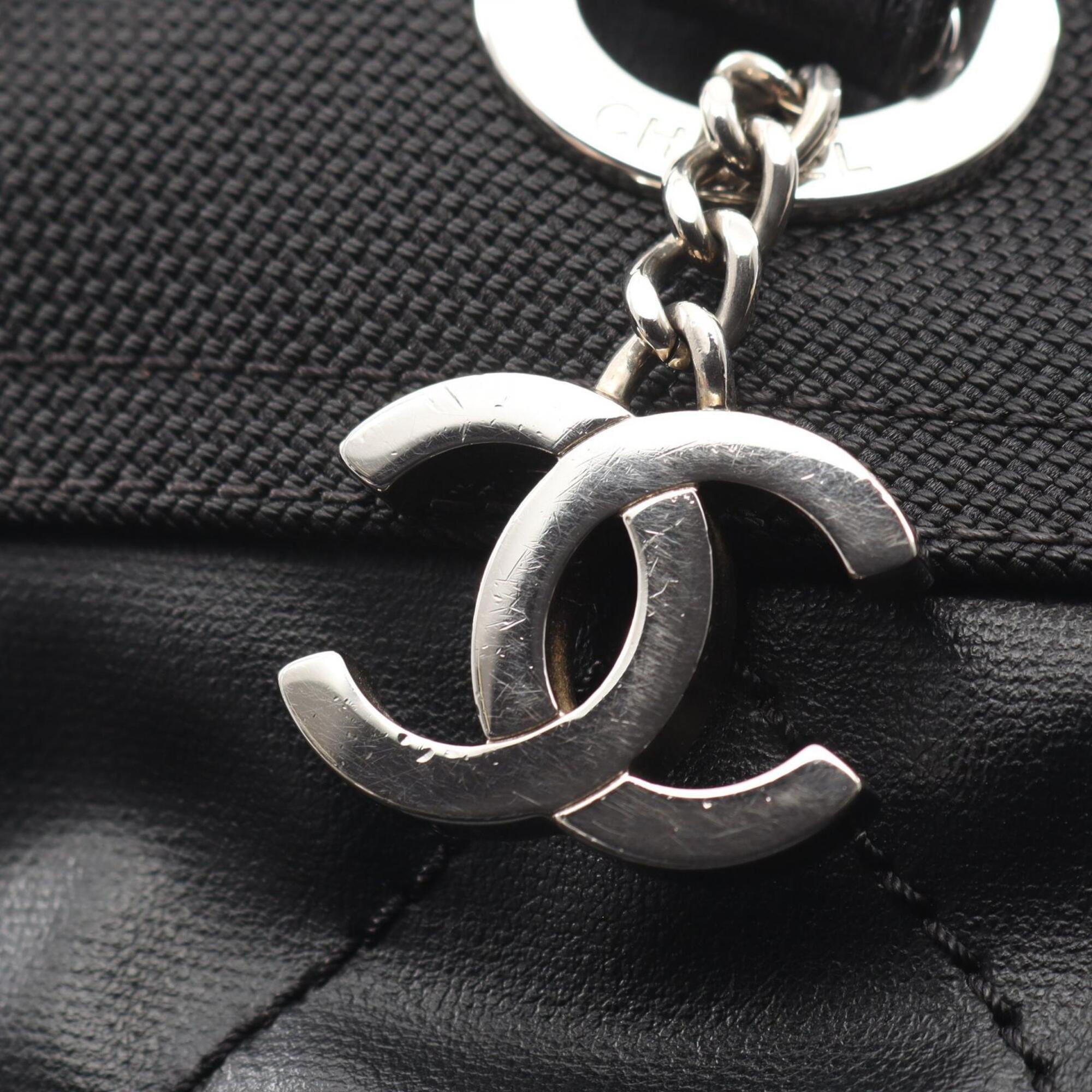Chanel Black Coated Canvas Pvc Leather Handbag Tote Bag (Pre-Owned)