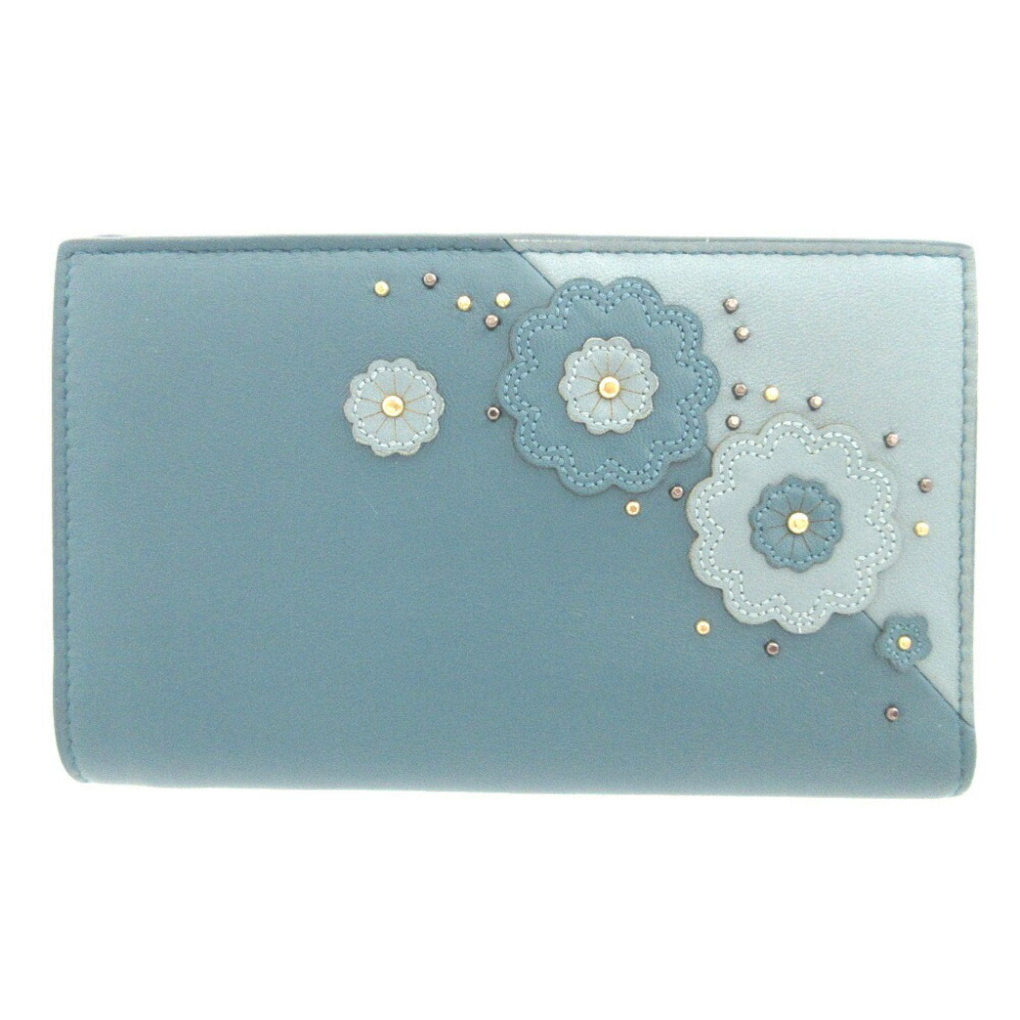 Bottega Veneta Blue Leather Wallet (Bi-Fold) (Pre-Owned)
