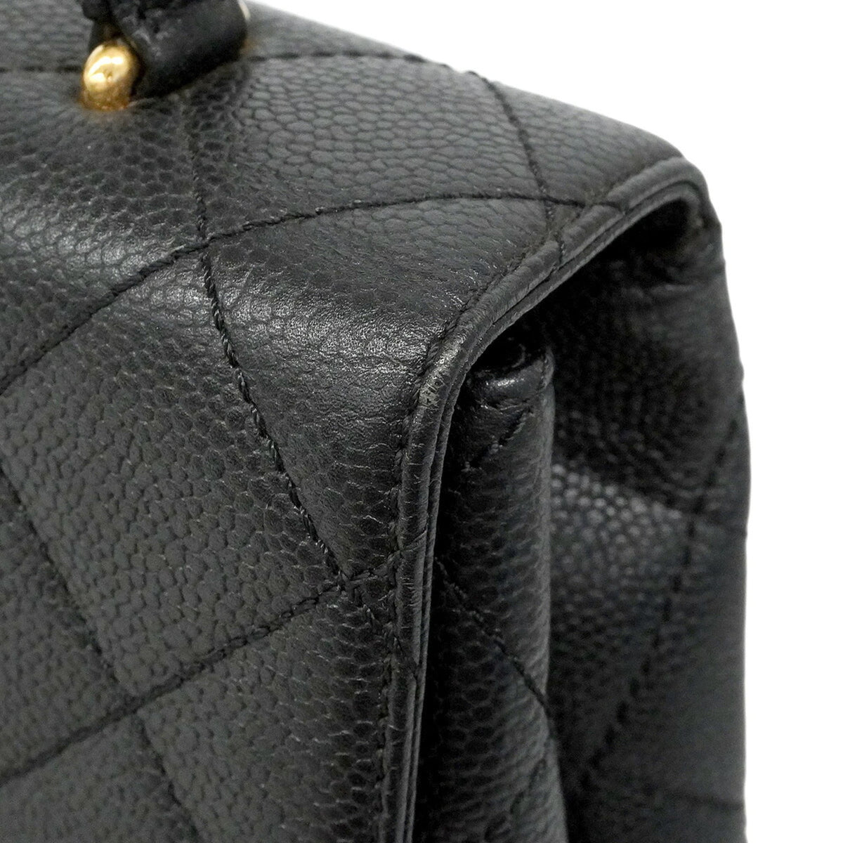 Chanel Black Grained Calfskin Handbag (Pre-Owned)