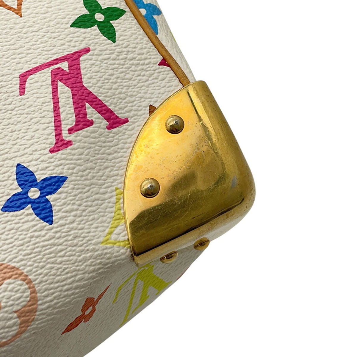 Louis Vuitton Blanc Red Color Monogram Multicolore Handbag (Pre-Owned)