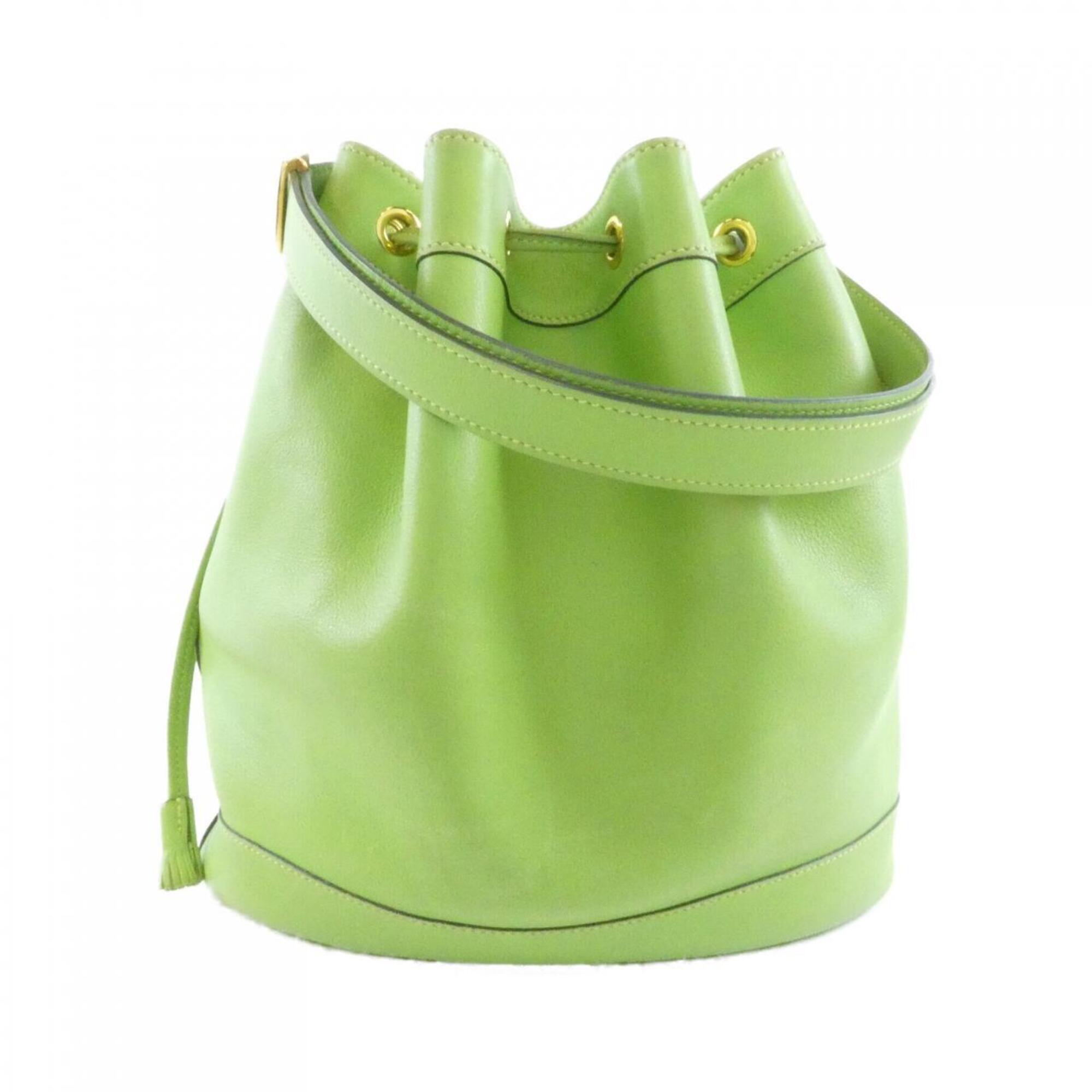 Hermes Apple Green Gulliver Leather Shoulder Bag (Pre-Owned)