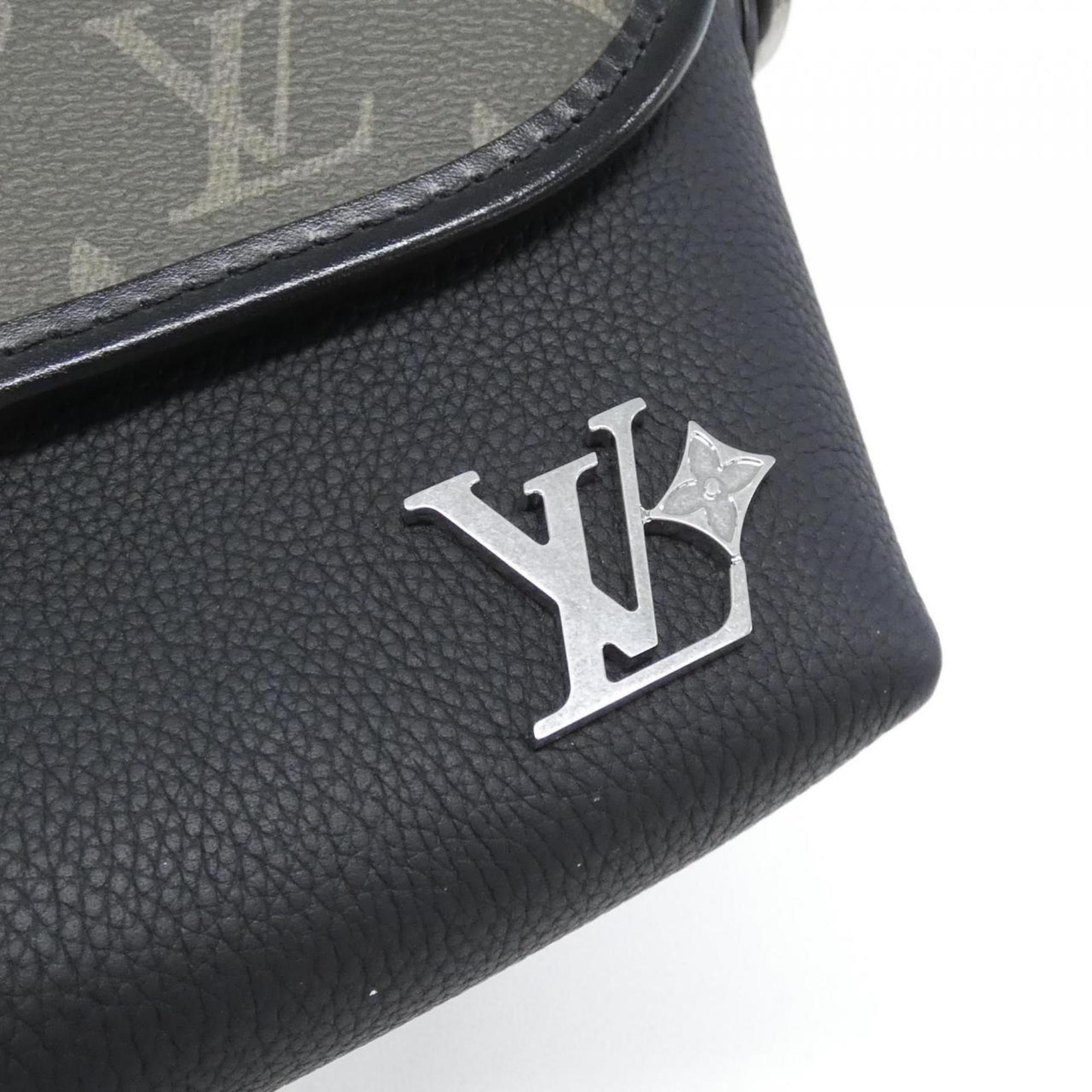 Louis Vuitton Black Khaki Monogram Leather Shoulder Bag (Pre-Owned)