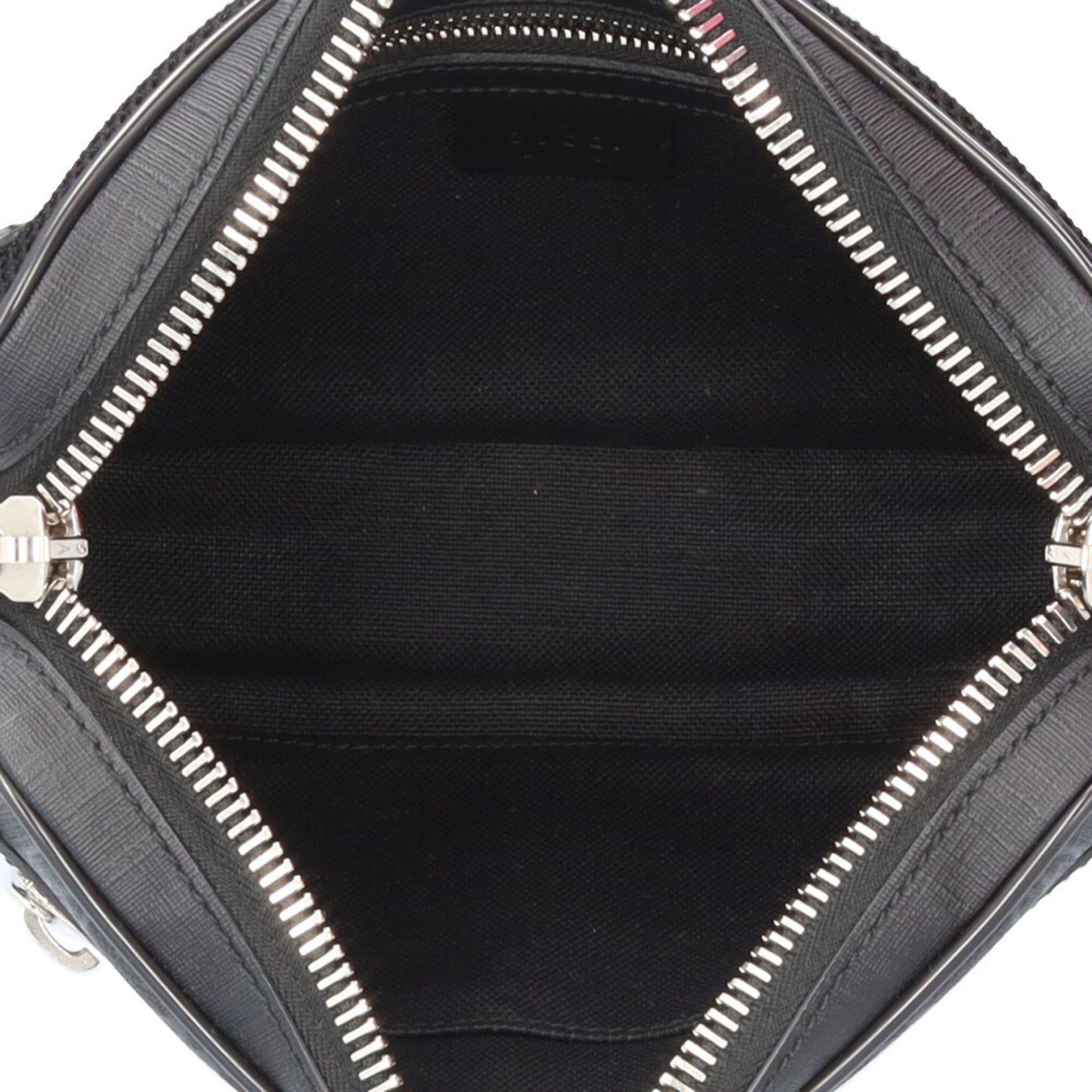 Gucci Sherry Line Black Gray Gg Supreme Leather Fanny Pack Sling Bag (Pre-Owned)