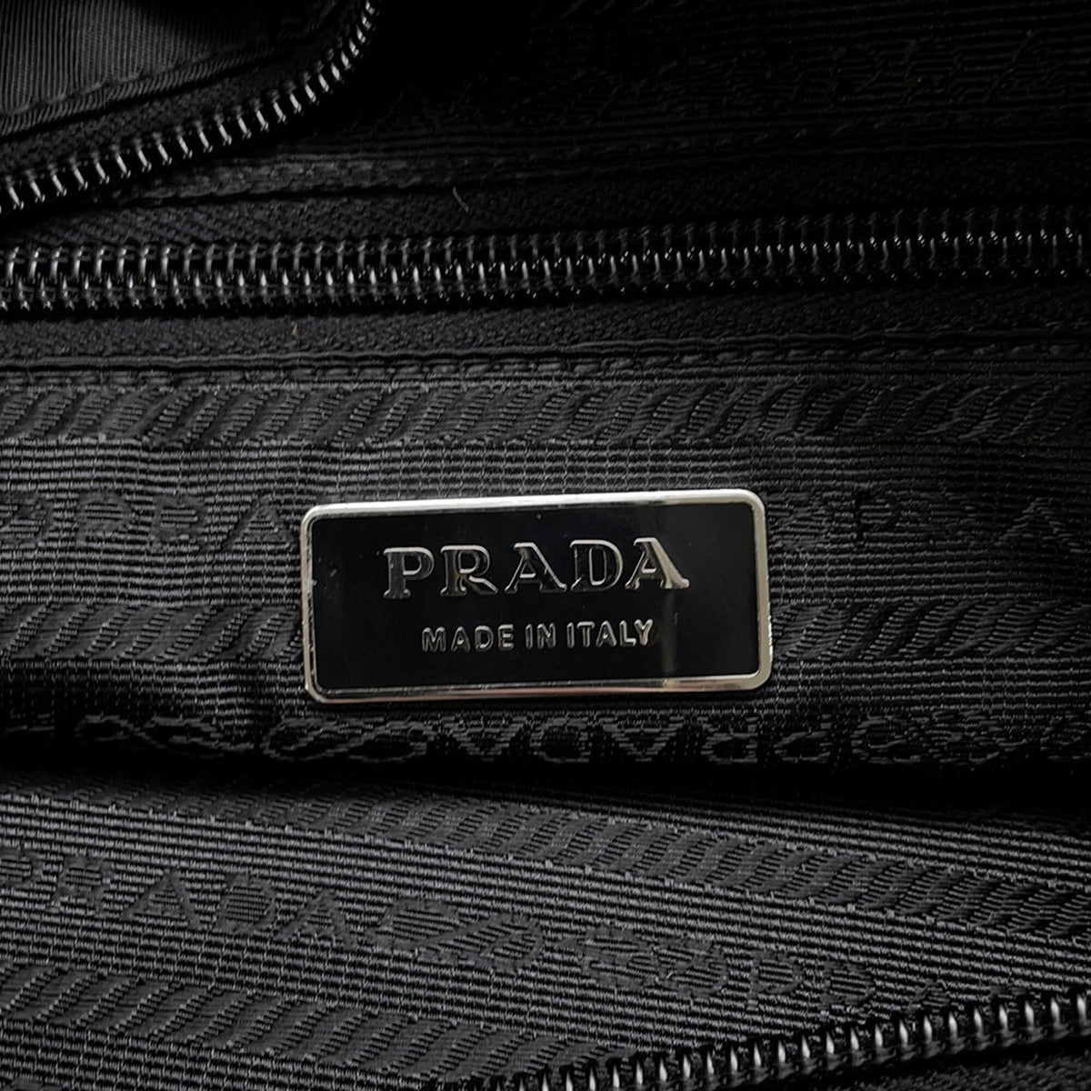 Prada Black Nylon Leather Handbag Tote Bag (Pre-Owned)