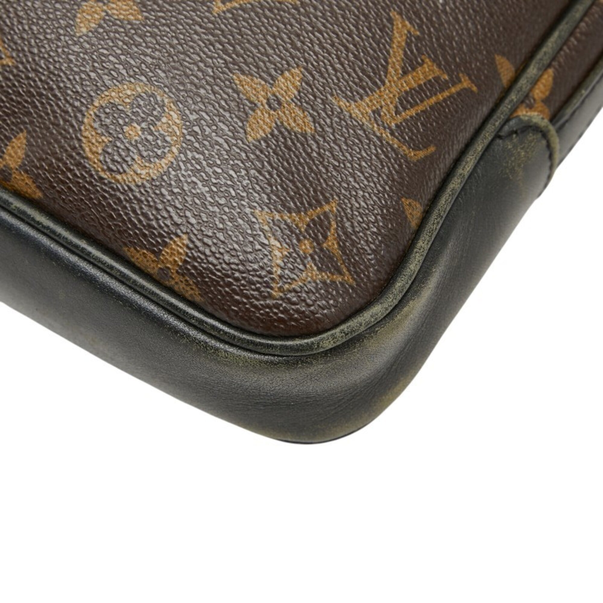 Louis Vuitton Black Brown Monogram Macassar Pvc Leather Shoulder Bag (Pre-Owned)