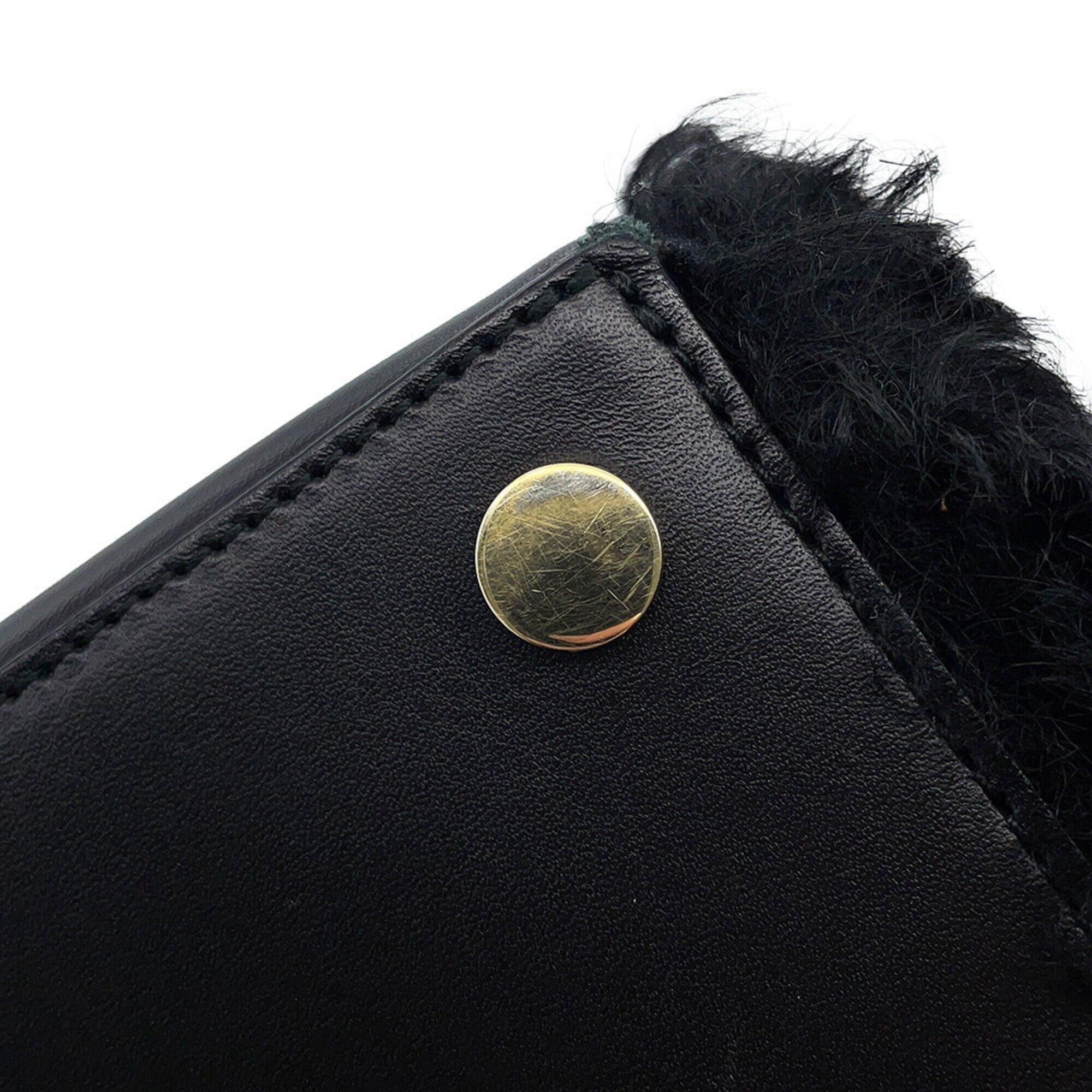 Balenciaga Black Fur Handbag Shoulder Bag (Pre-Owned)