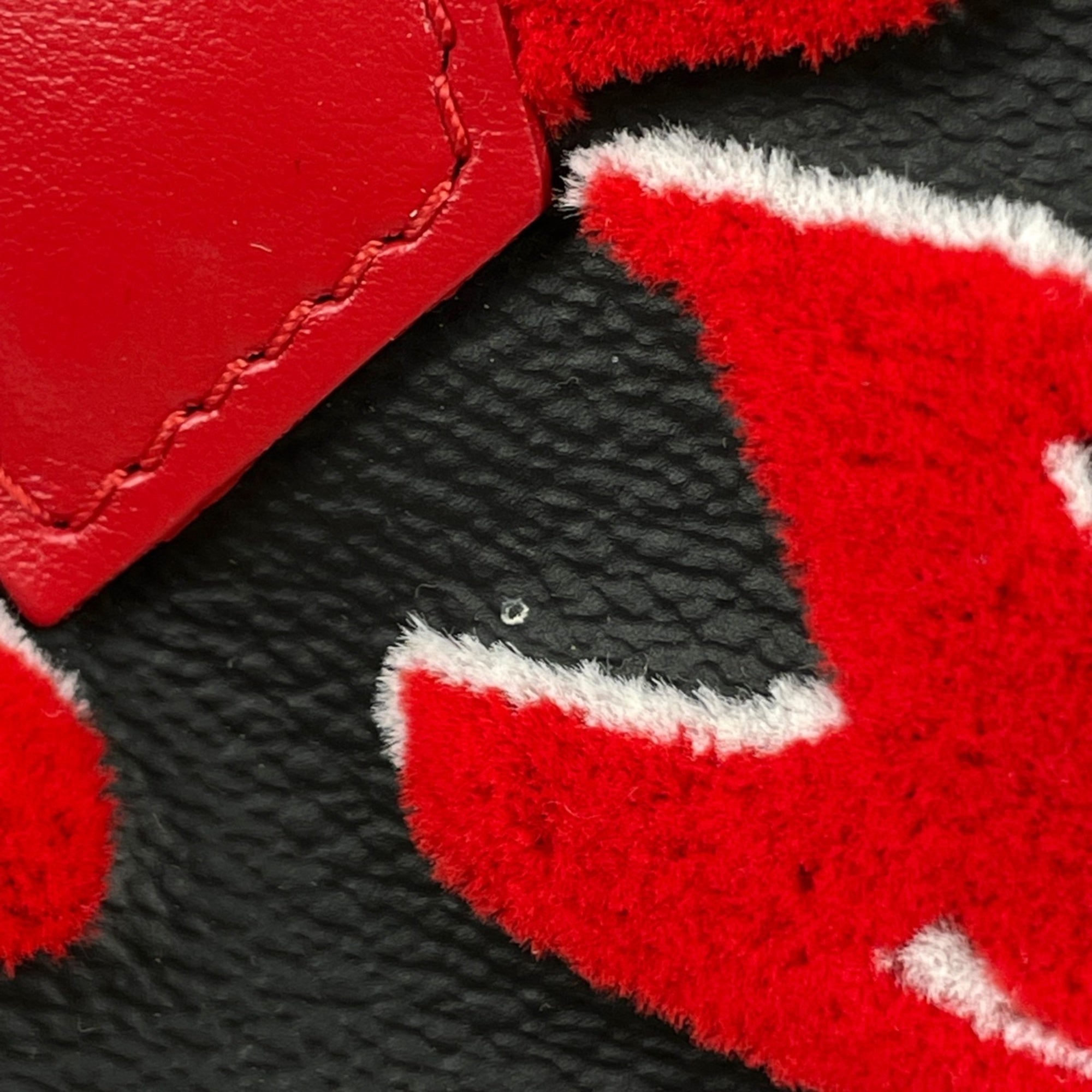Louis Vuitton Black Red Color Monogram Handbag (Pre-Owned)